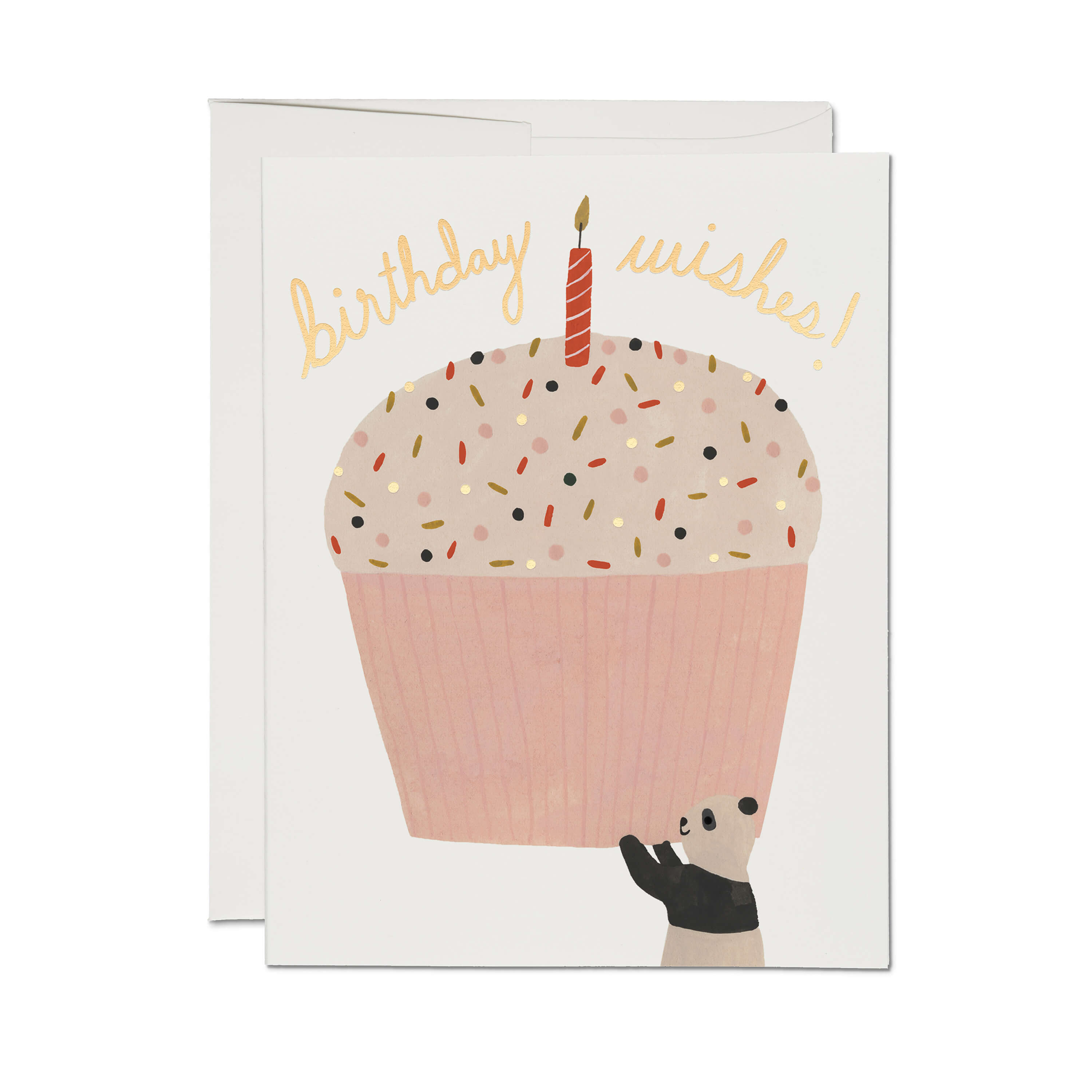 Panda Cupcake greeting card Single