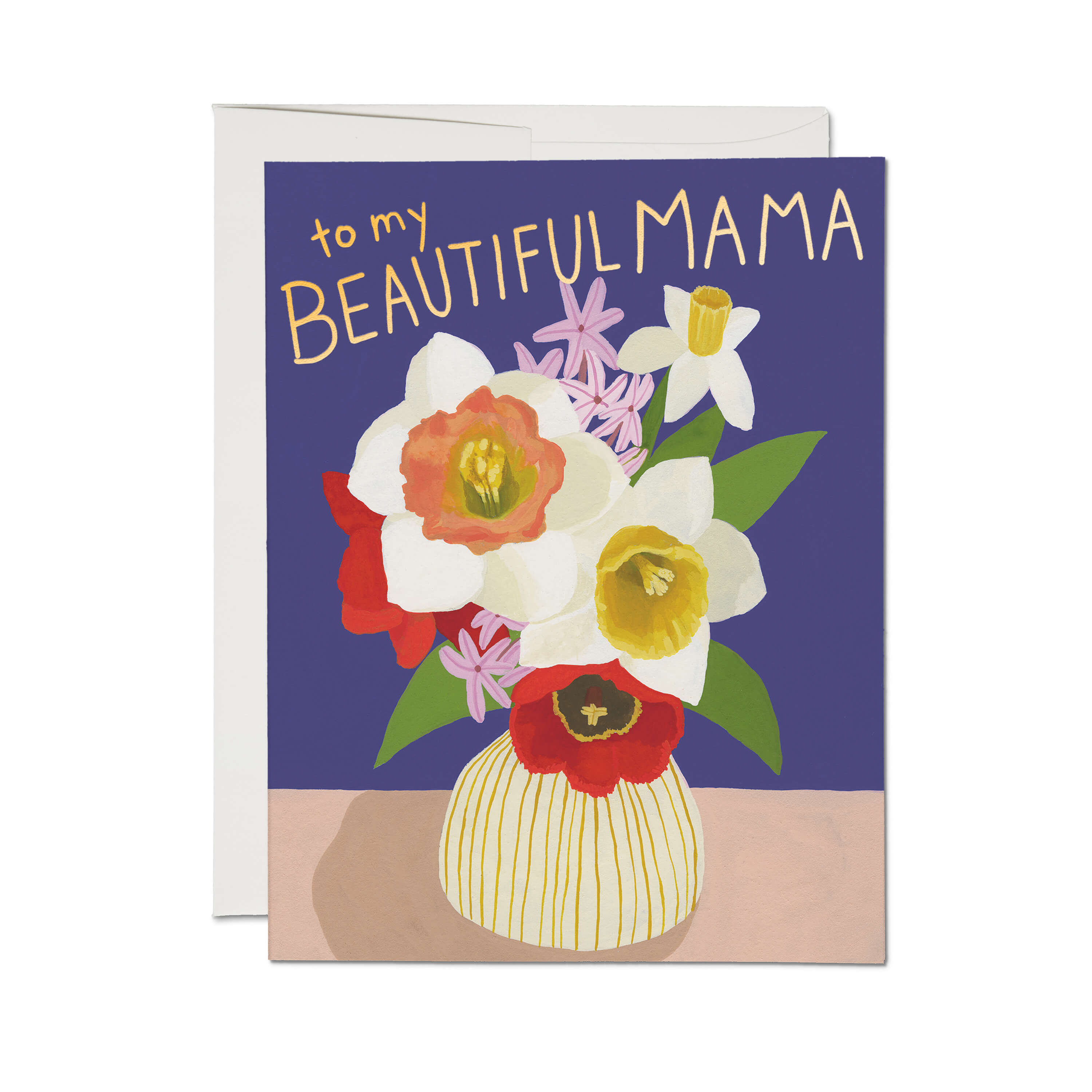 Beautiful Mama Vase greeting card Single