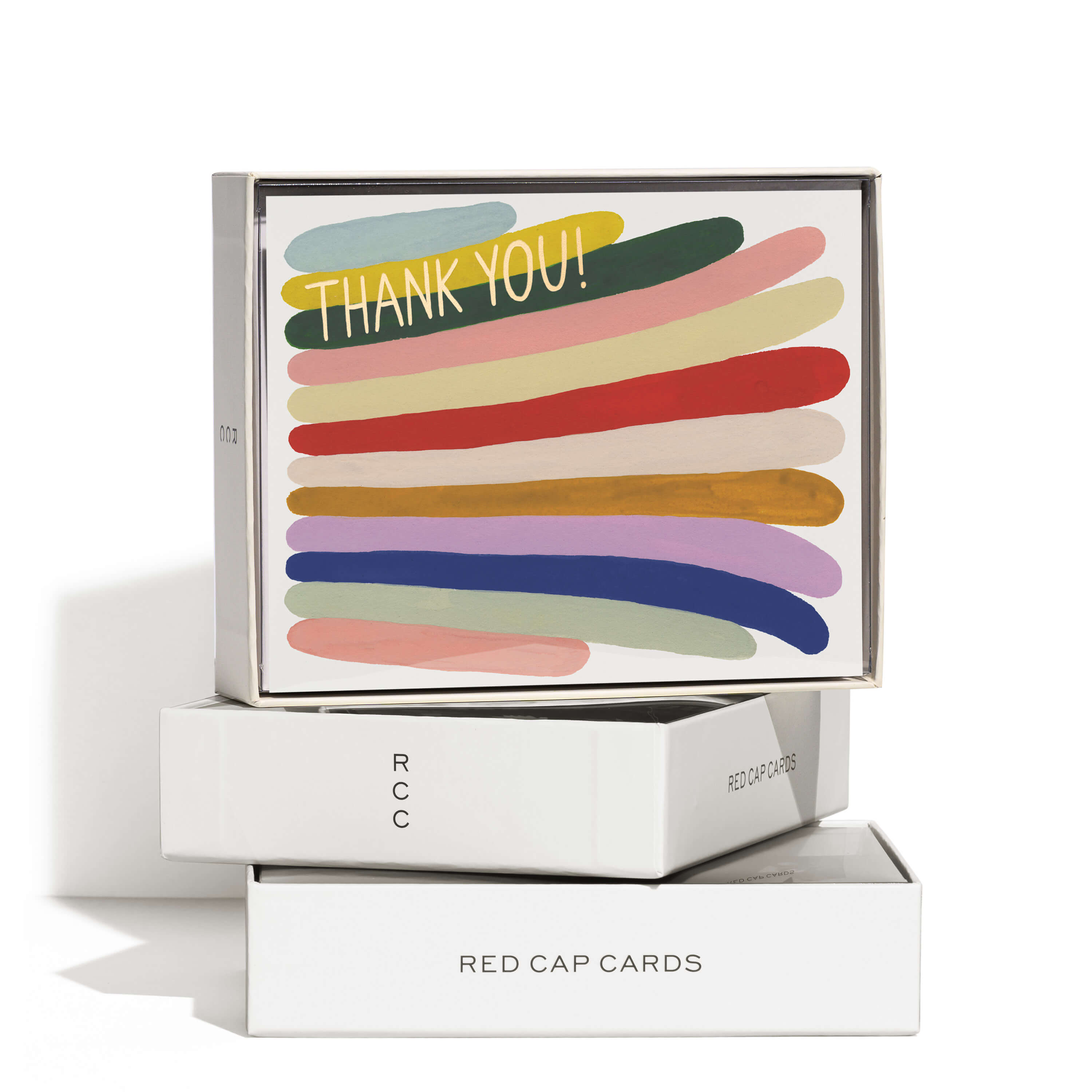 Rainbow Stripes Thanks greeting card