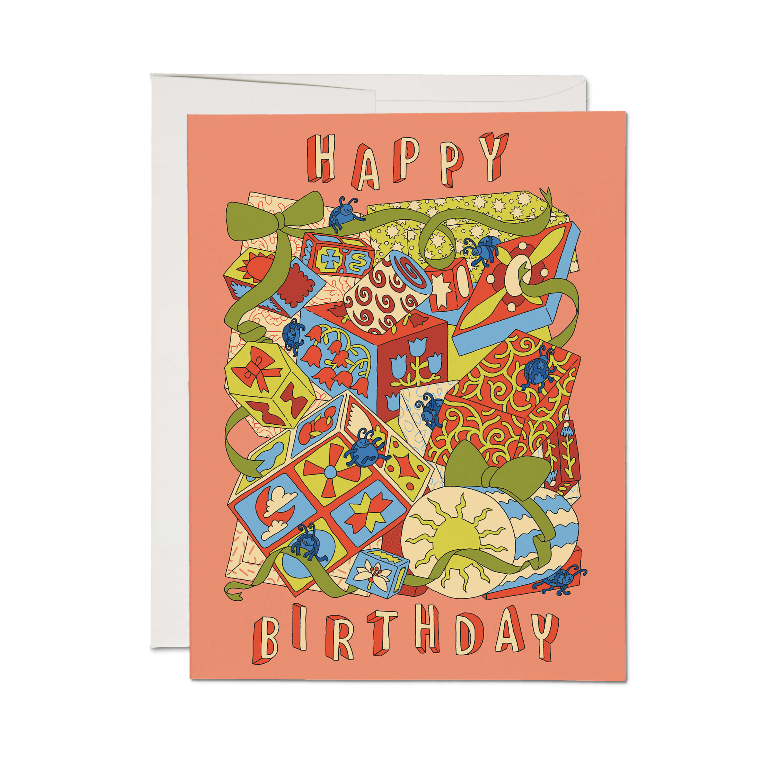 Birthday Bugs greeting card Single