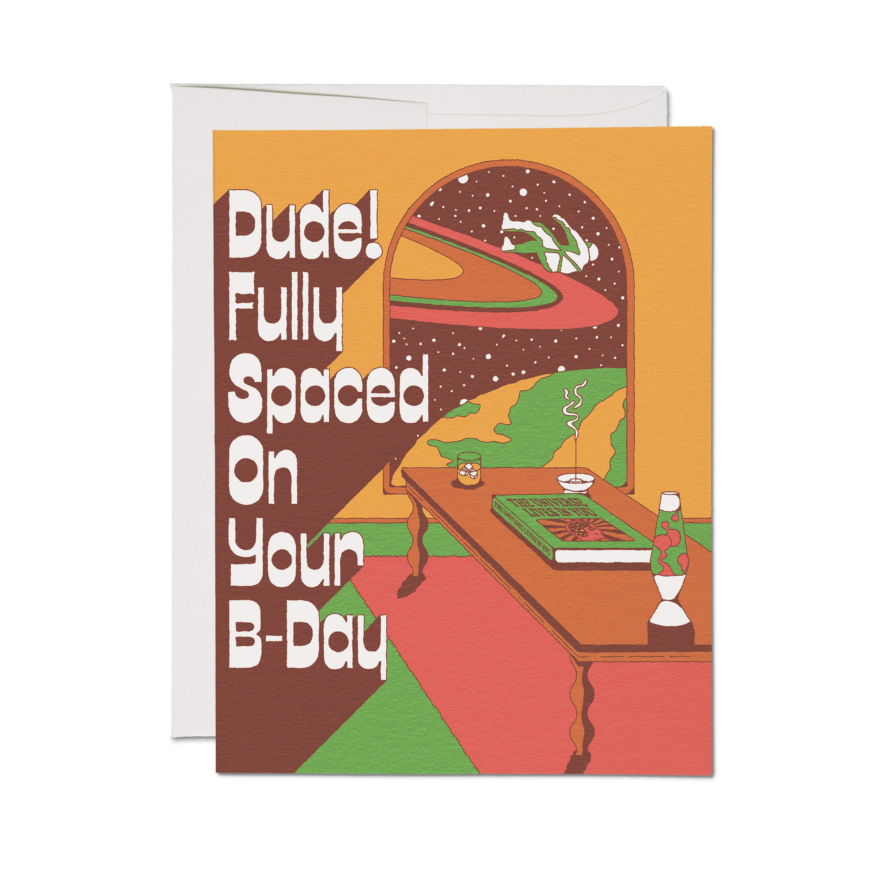 Fully Spaced greeting card – Red Cap Cards