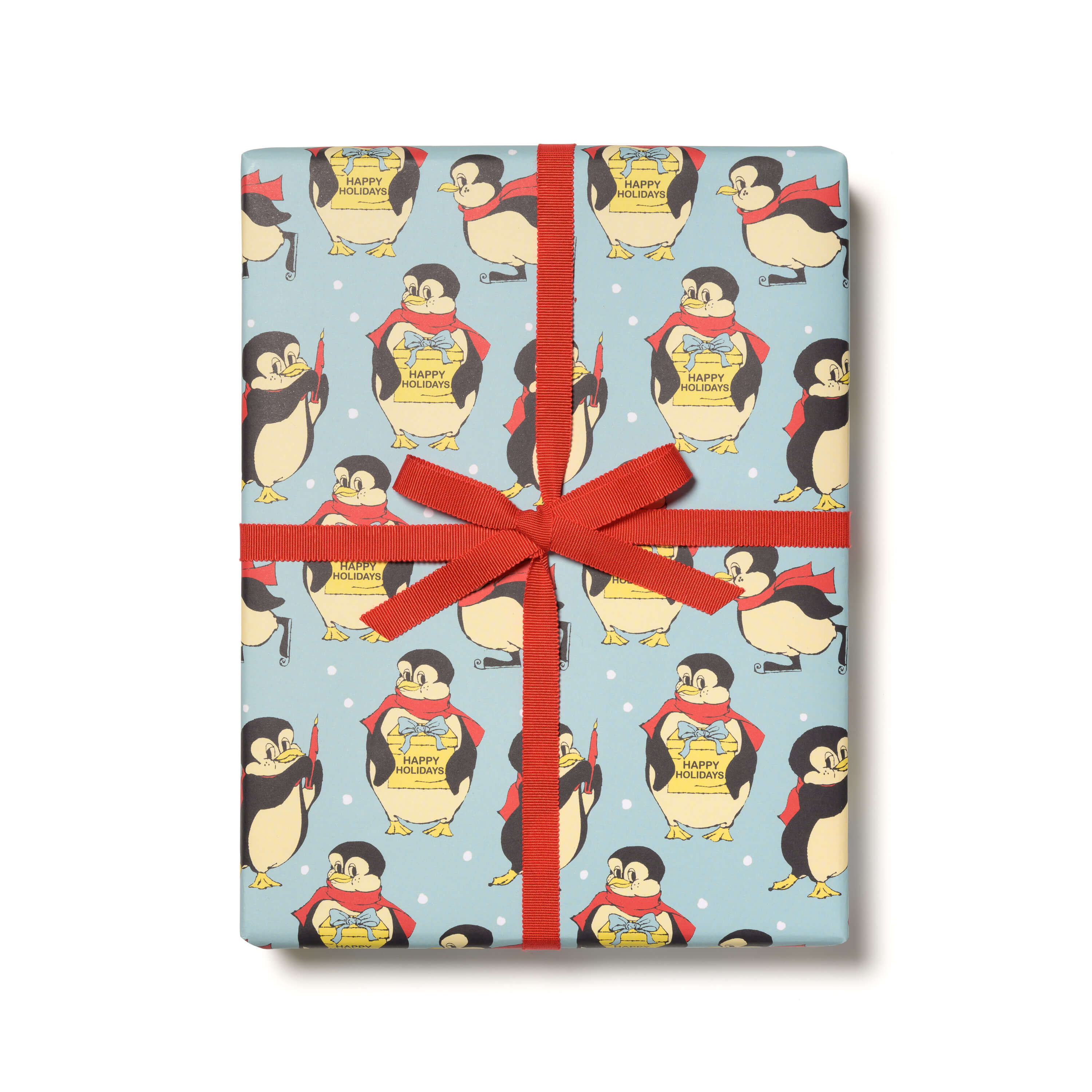 Holiday Penguin wrapping paper Single