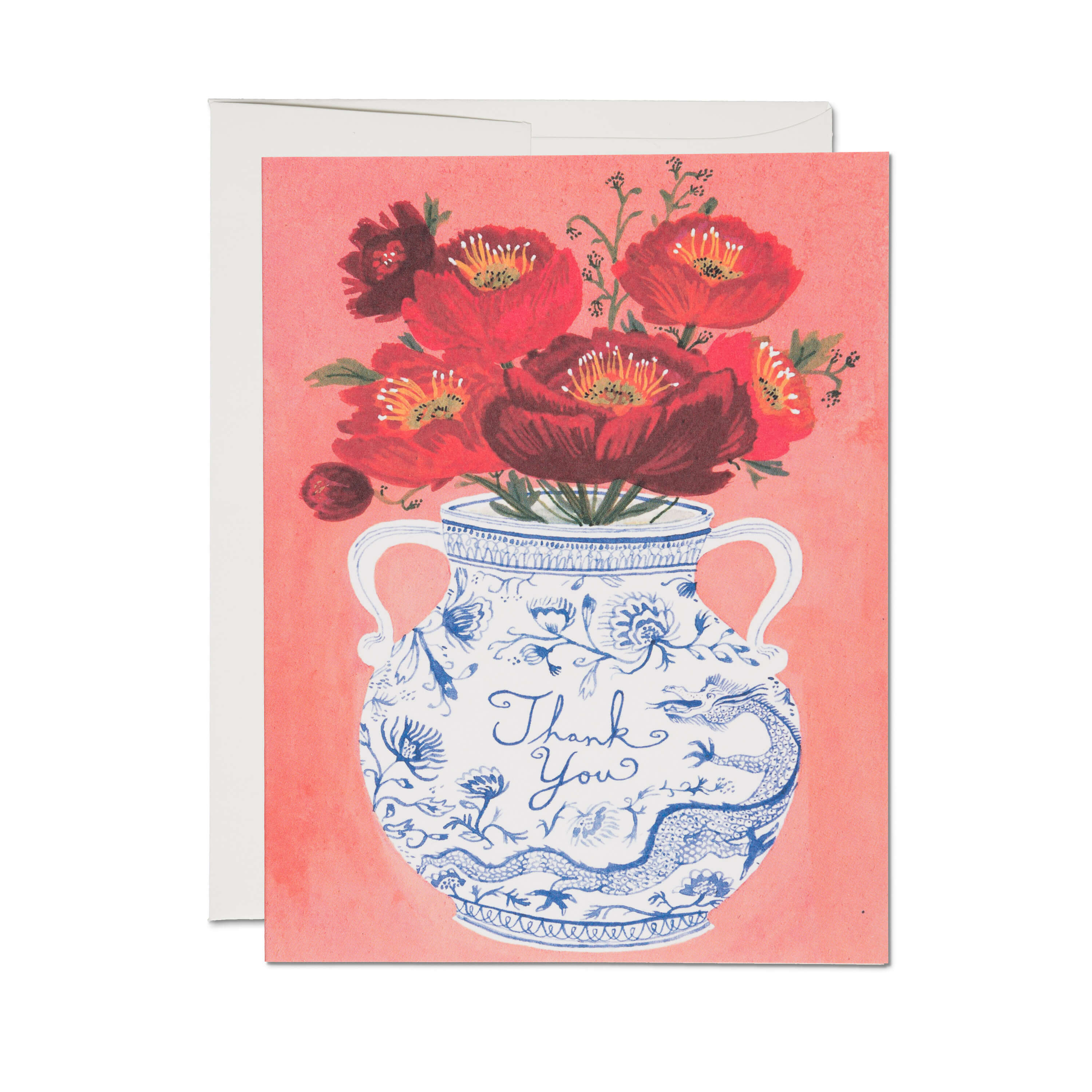 Dragon Vase greeting card Single