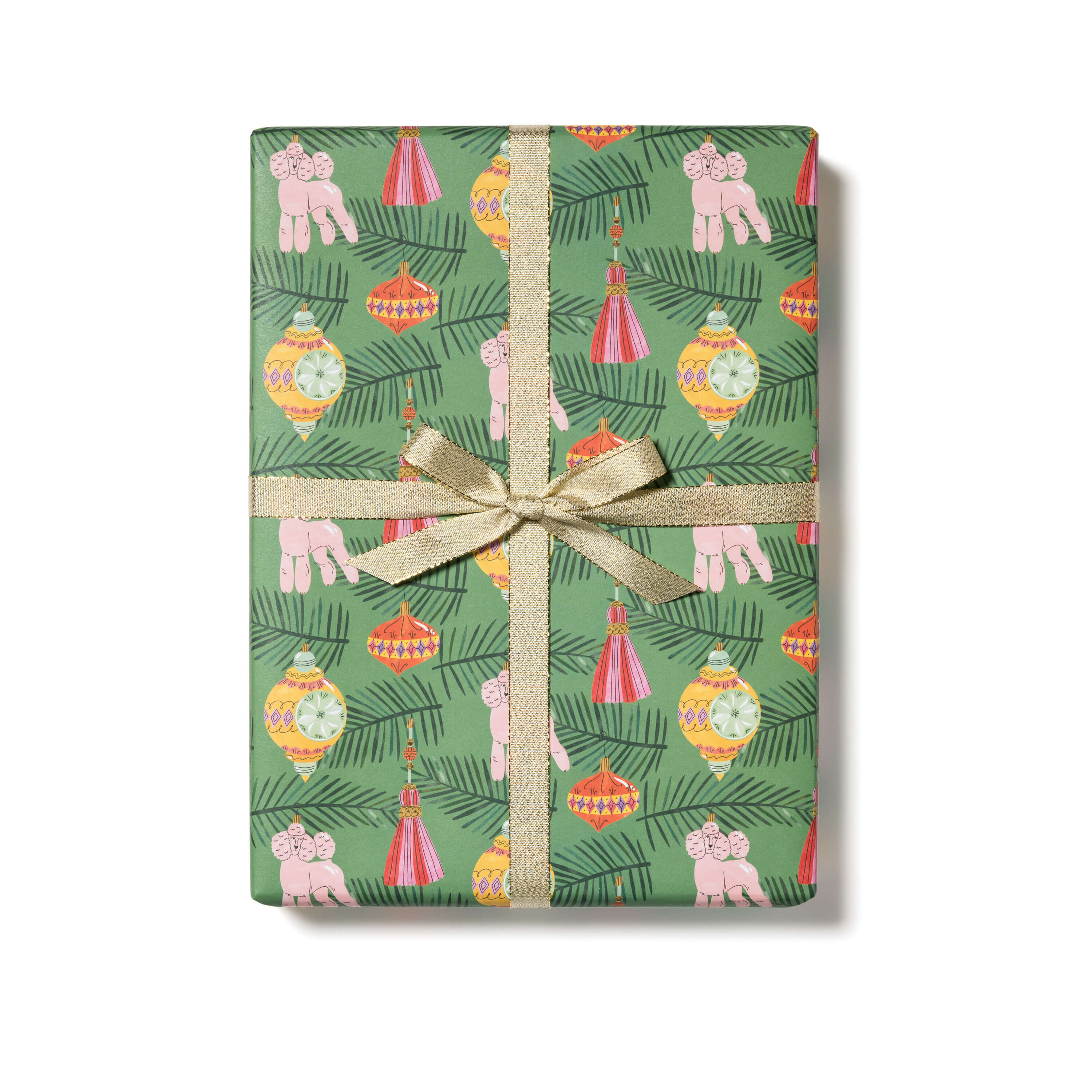 Christmas Poodle wrapping paper Single