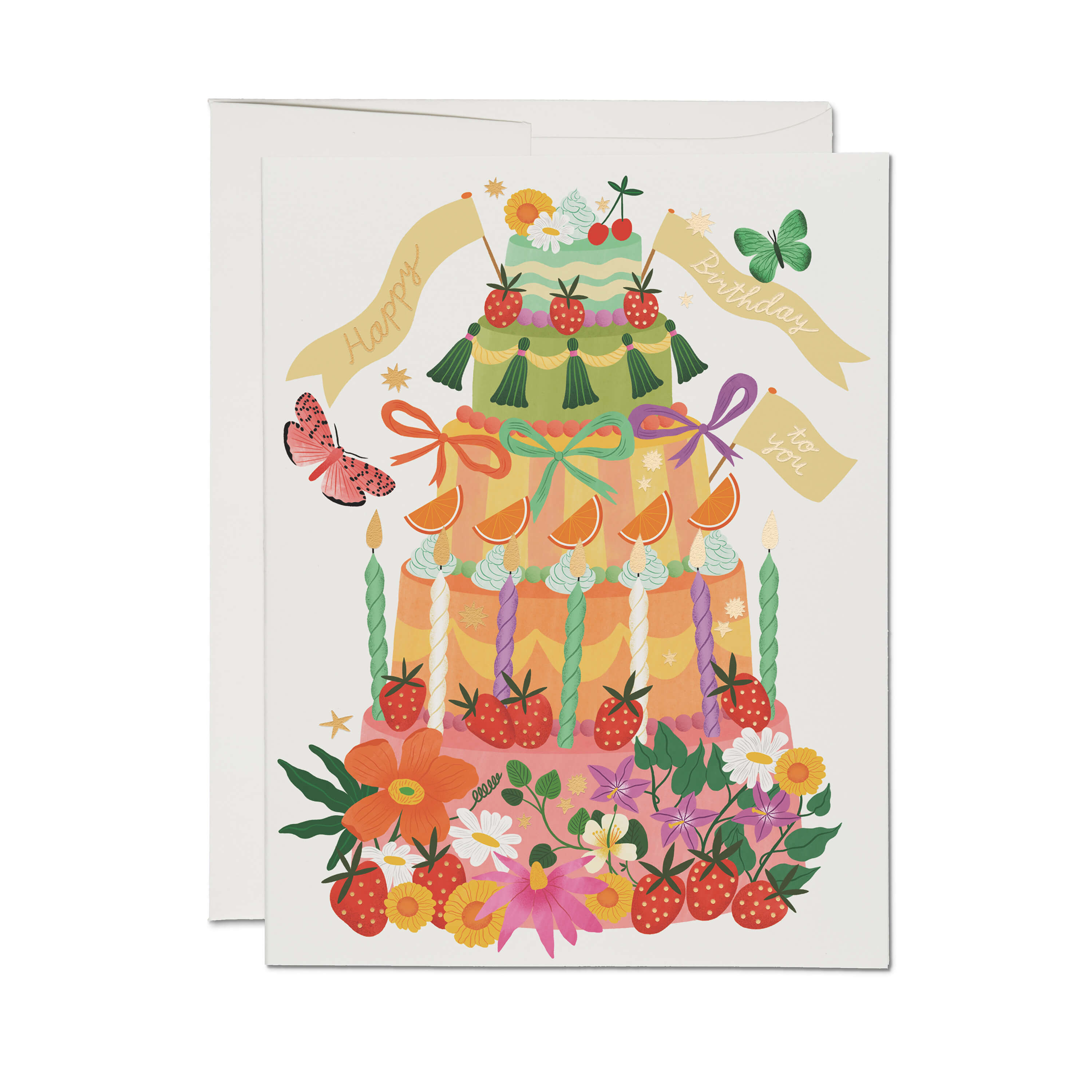 Whimsical Cake greeting card Single