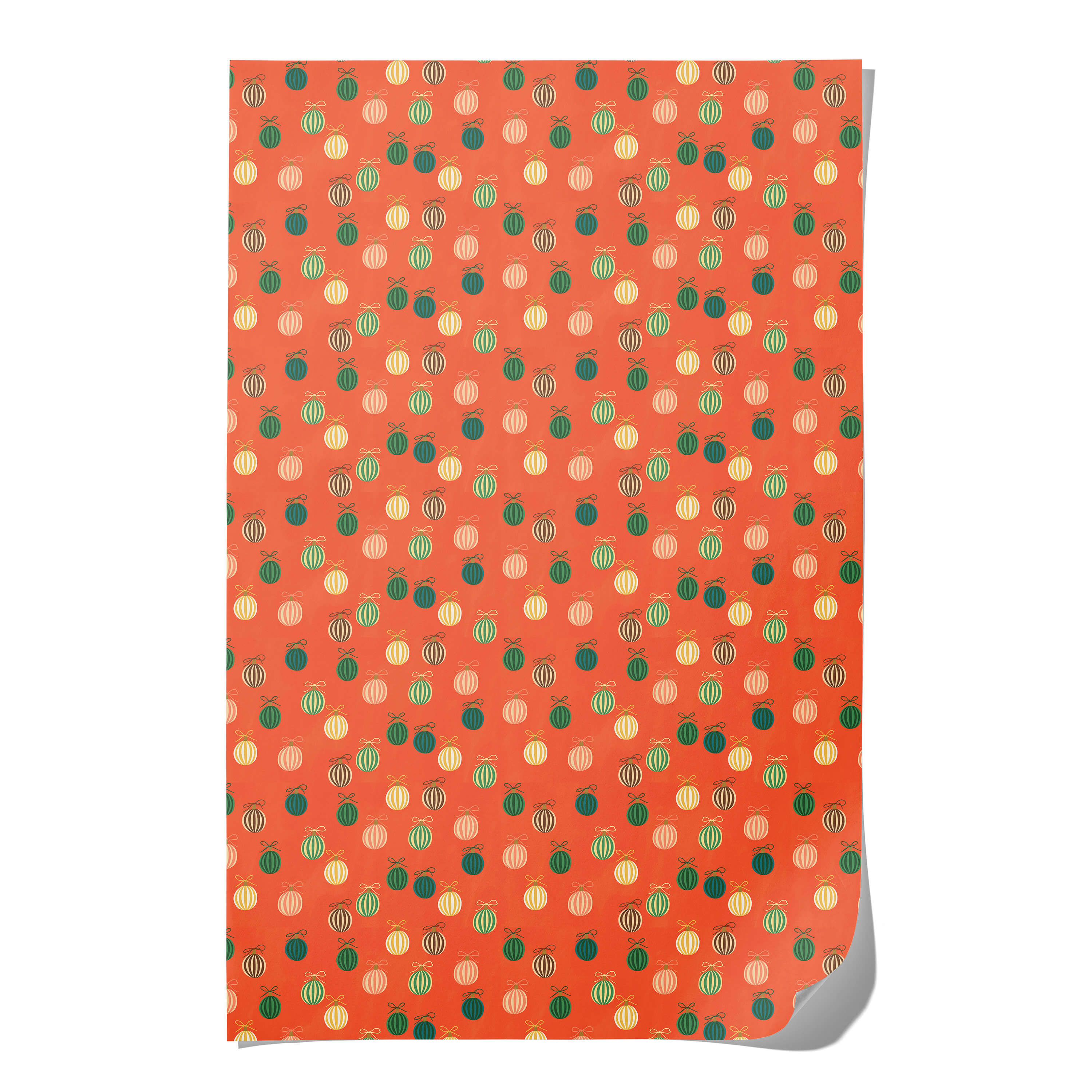 Merry Ornaments wrapping paper Single