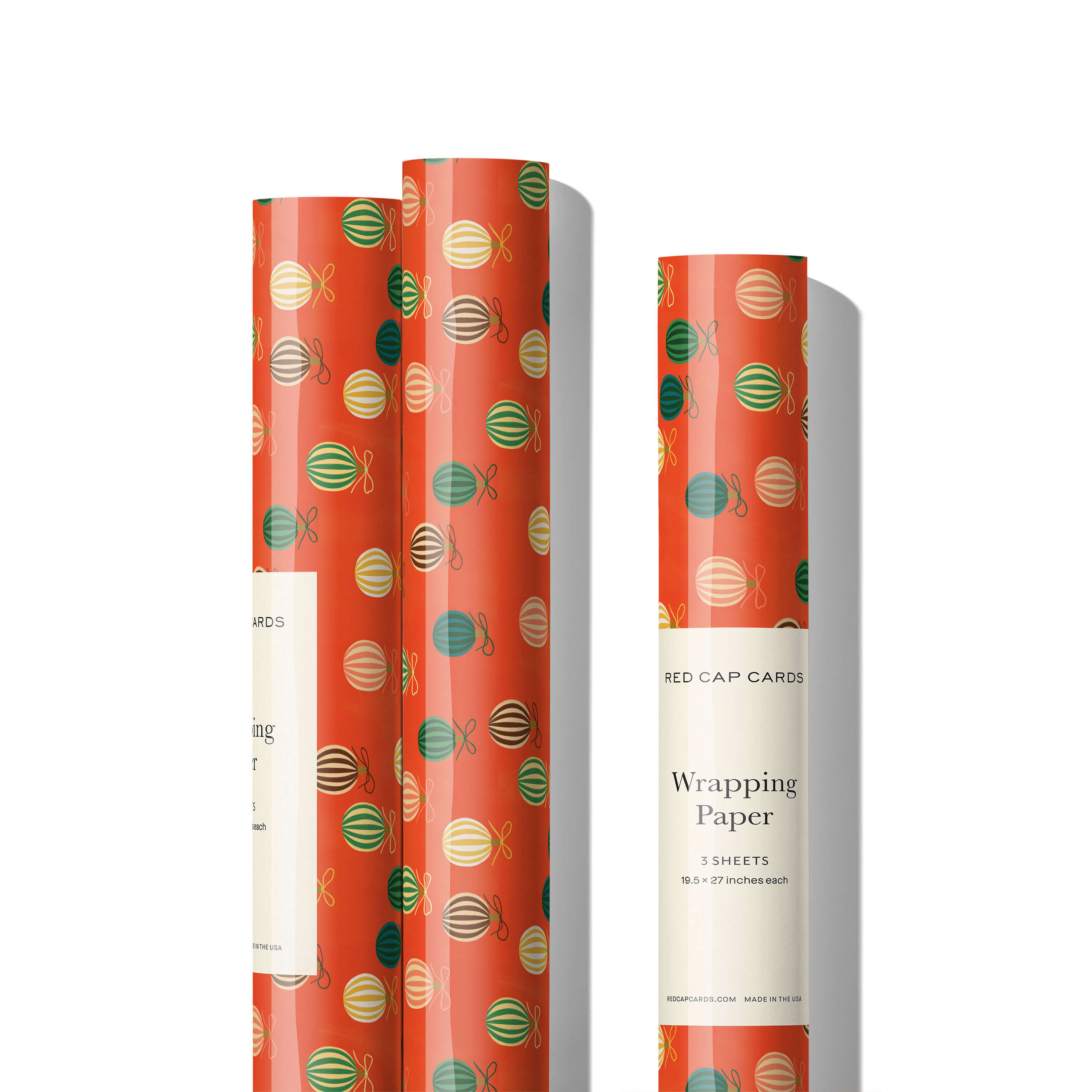 Merry Ornaments wrapping paper Single