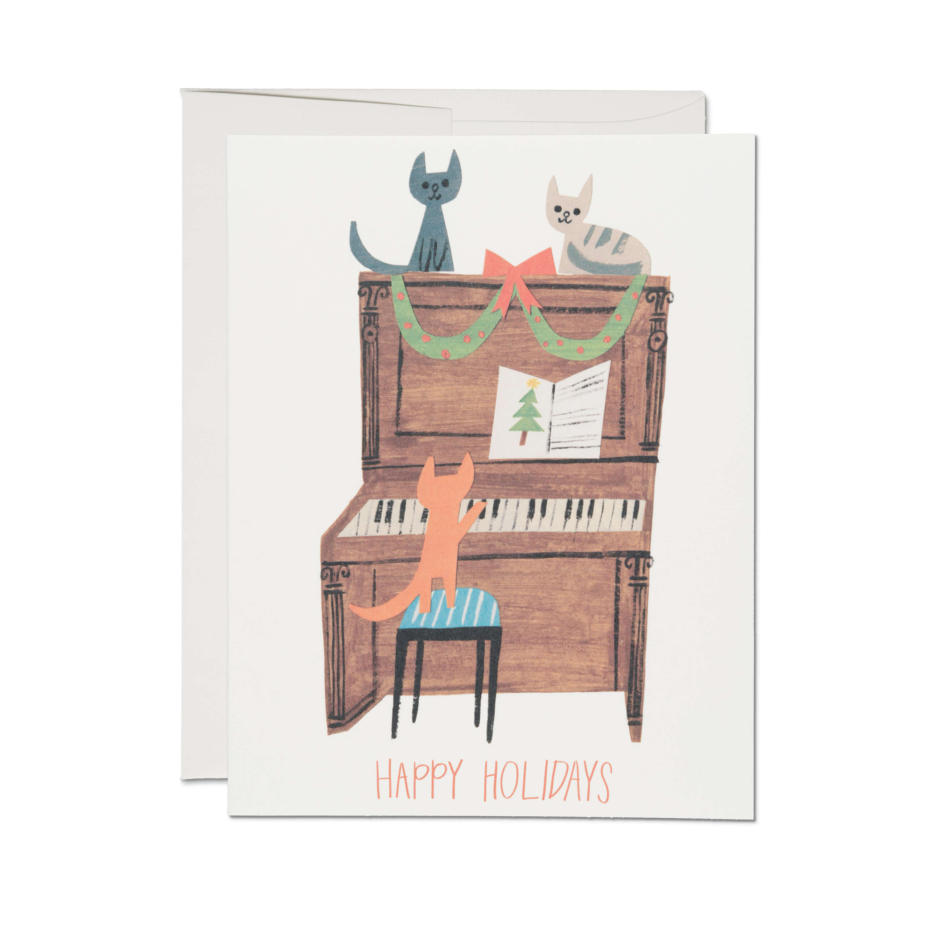 Kitty Carols greeting card Single