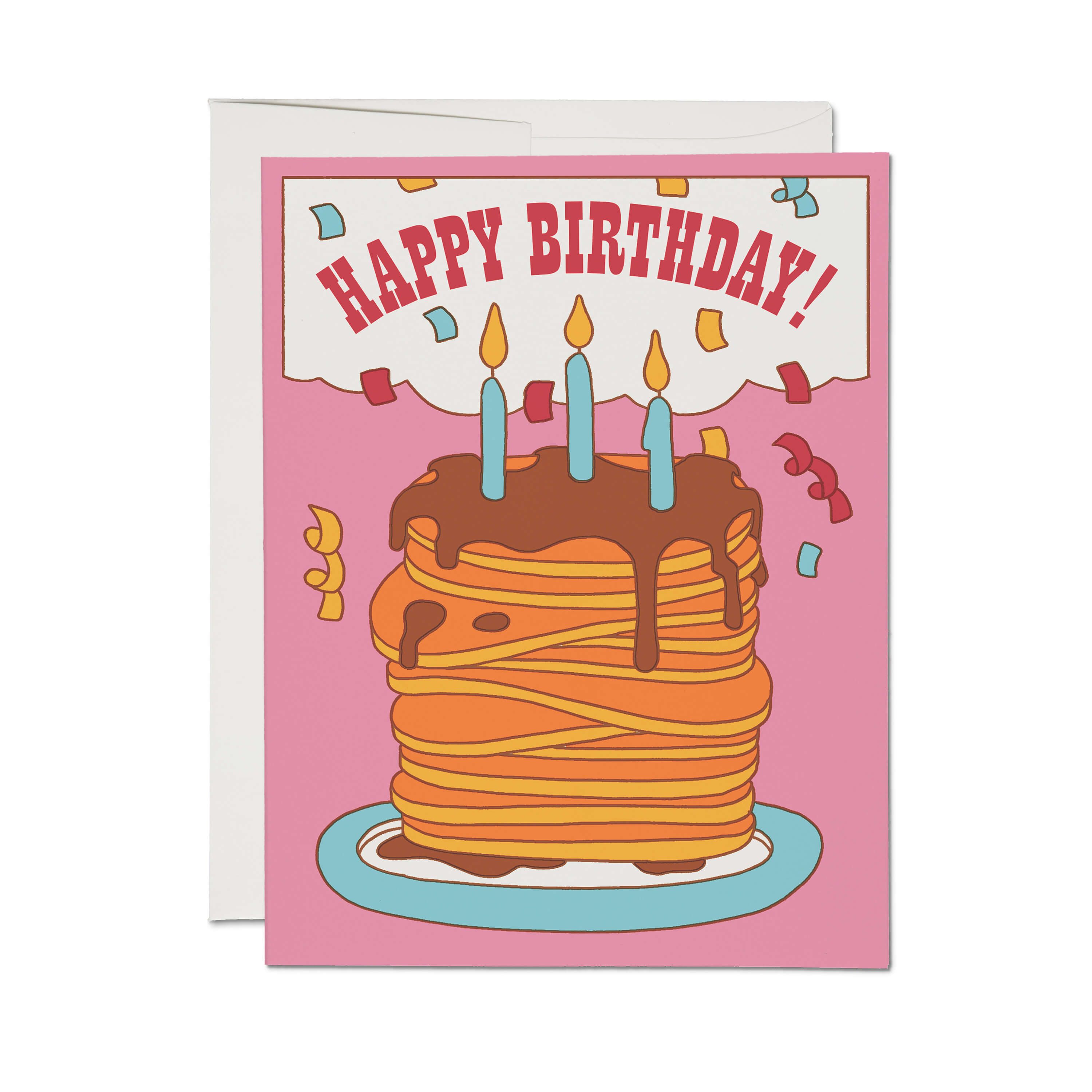 Pancake Birthday greeting card Single