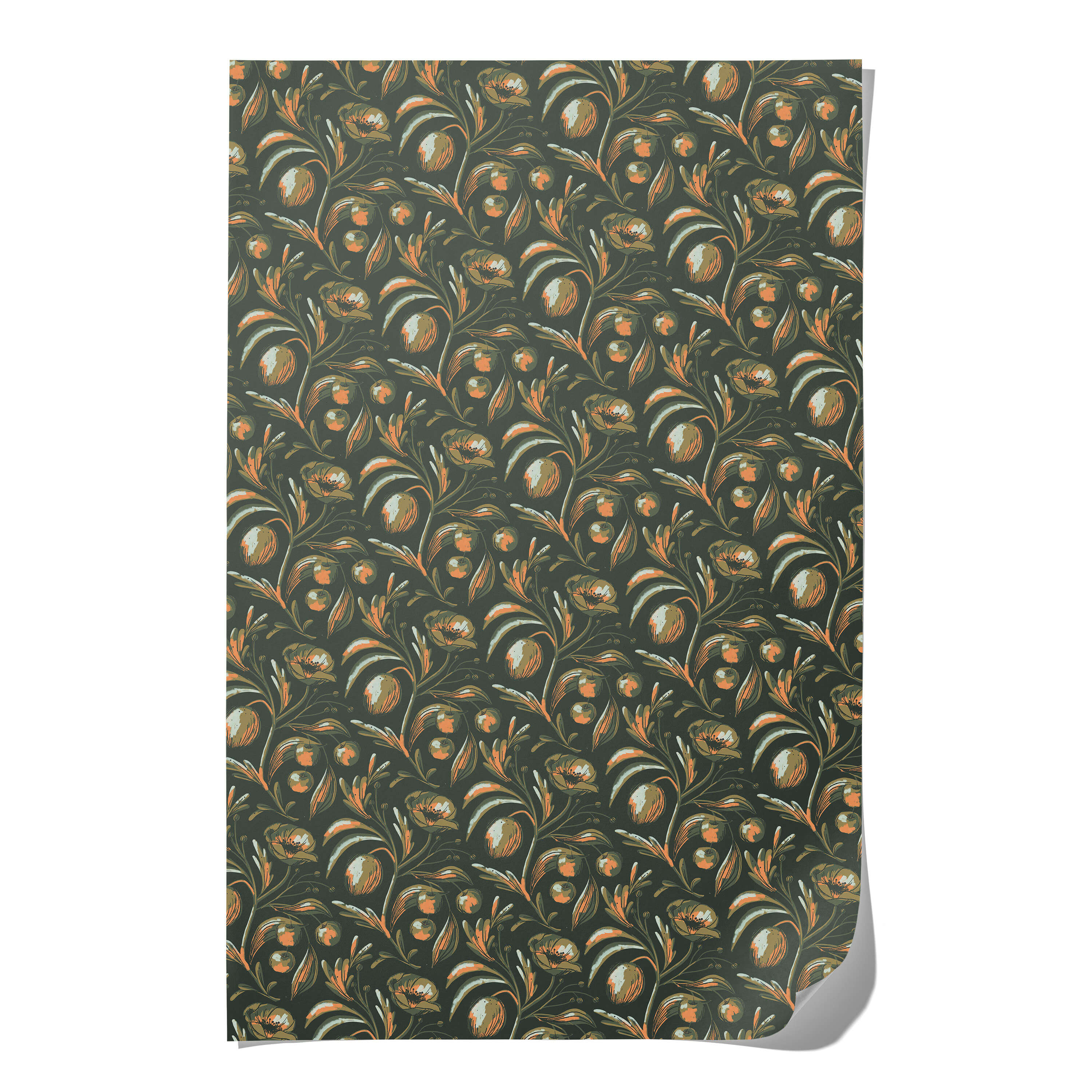 Midnight Flowers wrapping paper Single