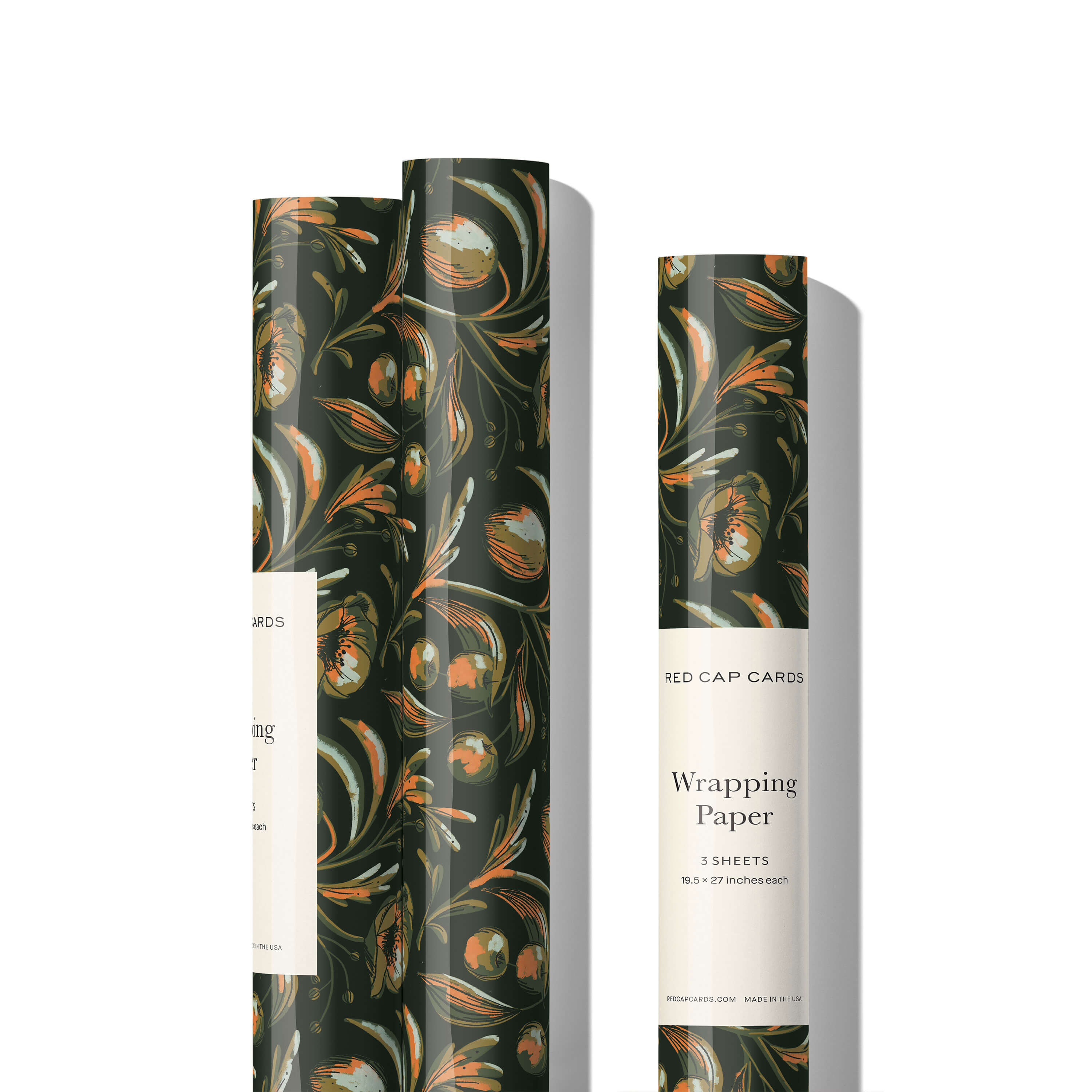 Midnight Flowers wrapping paper Single