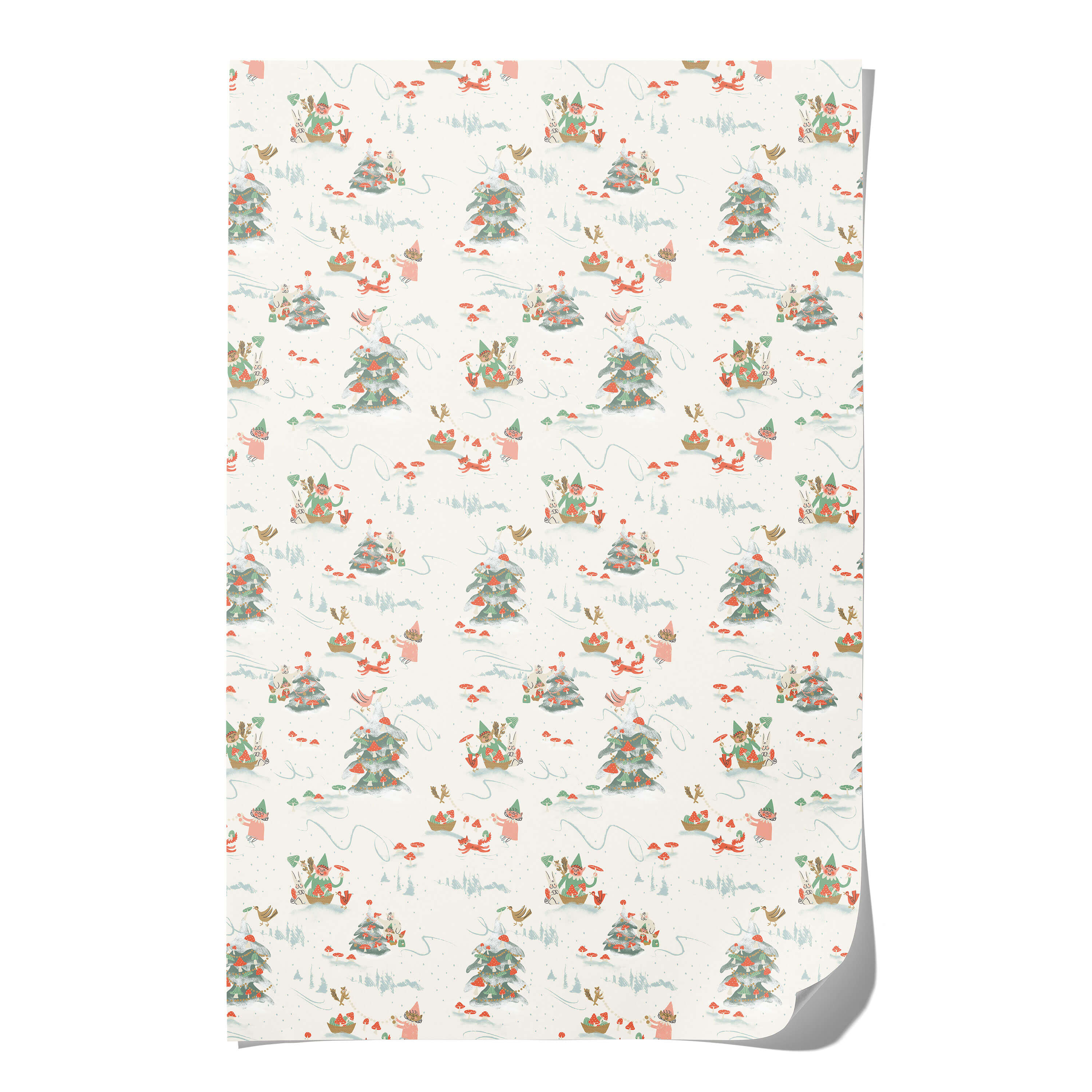 Holiday Critters wrapping paper Single