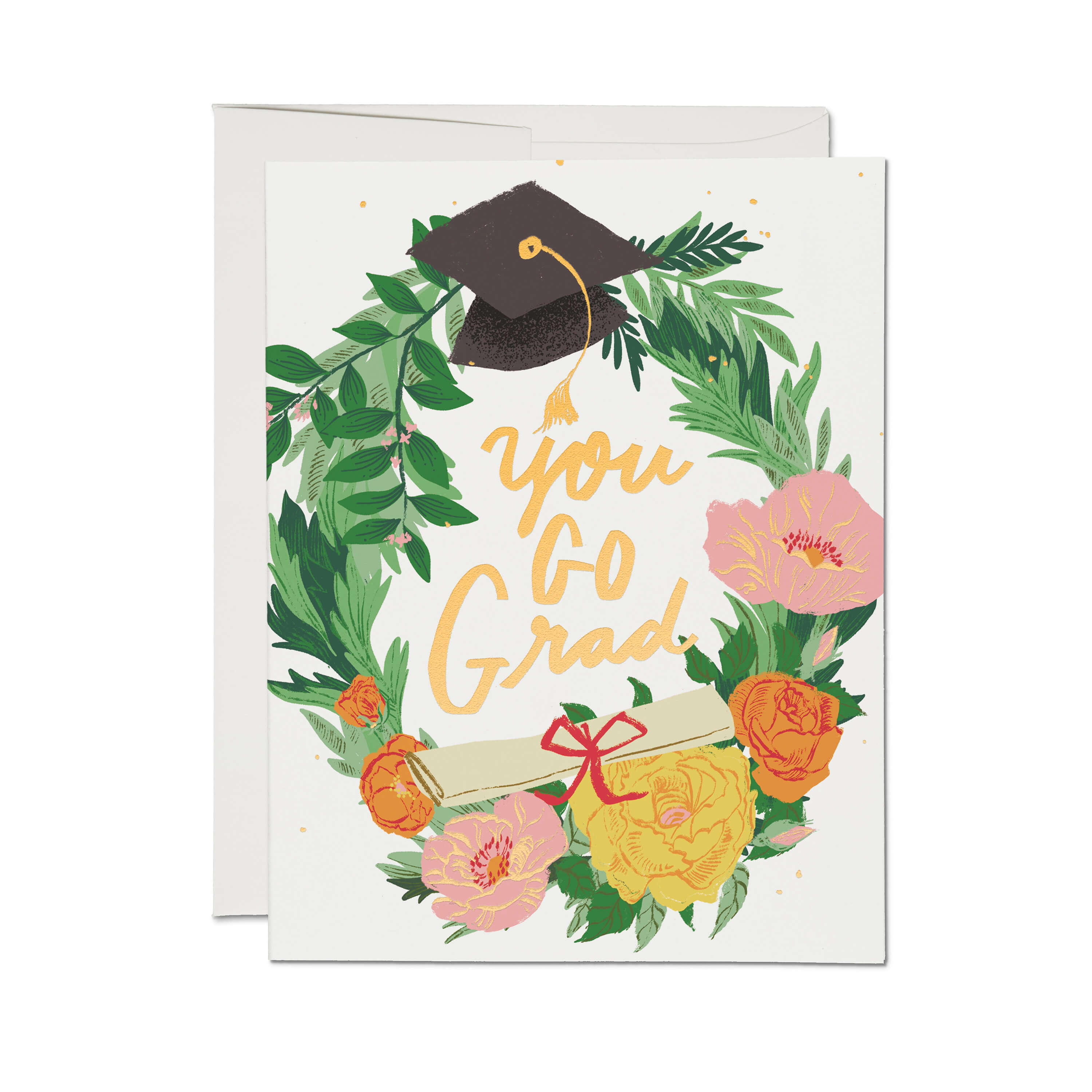 Graduation Wreath greeting card Single