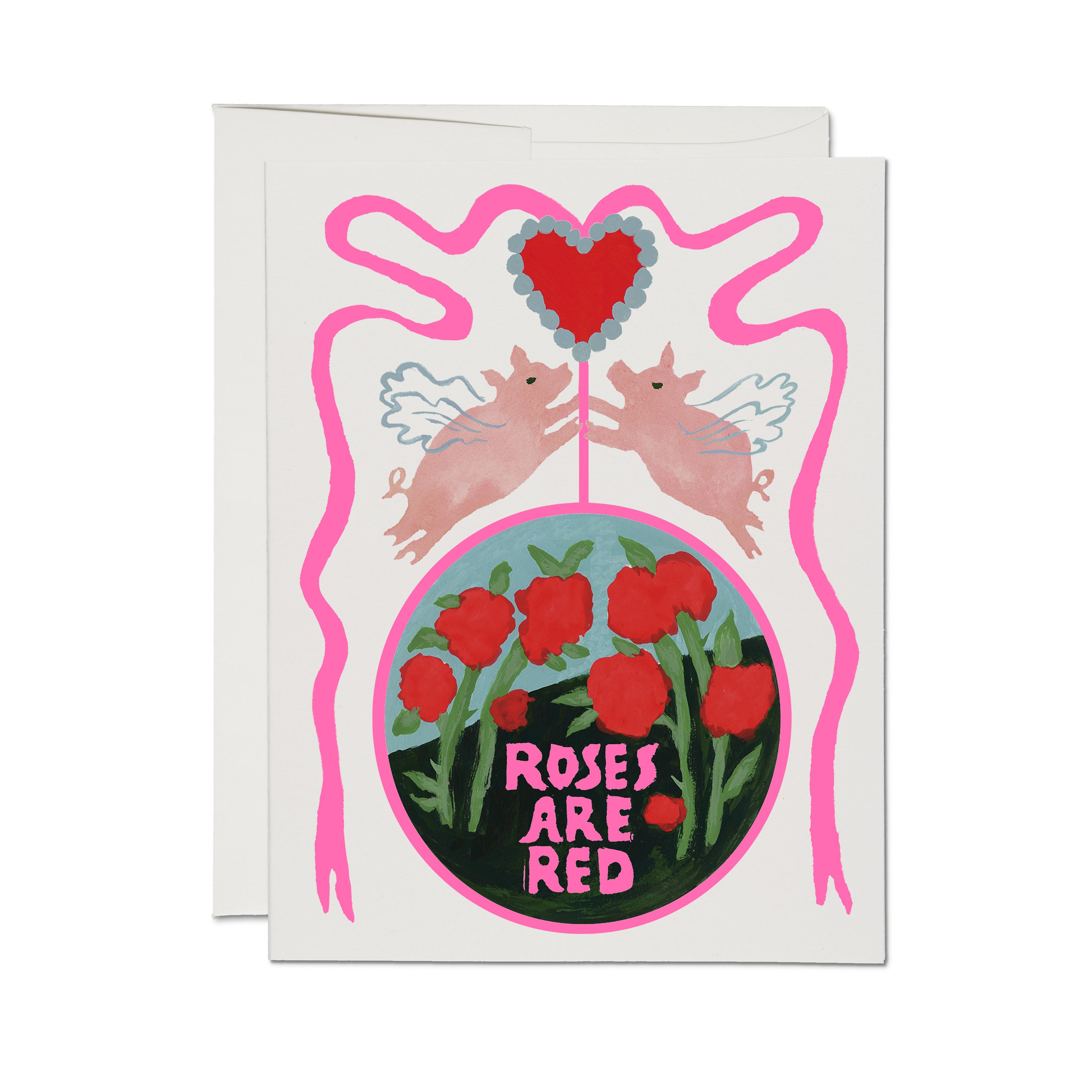 Ribbons and Roses greeting card Single