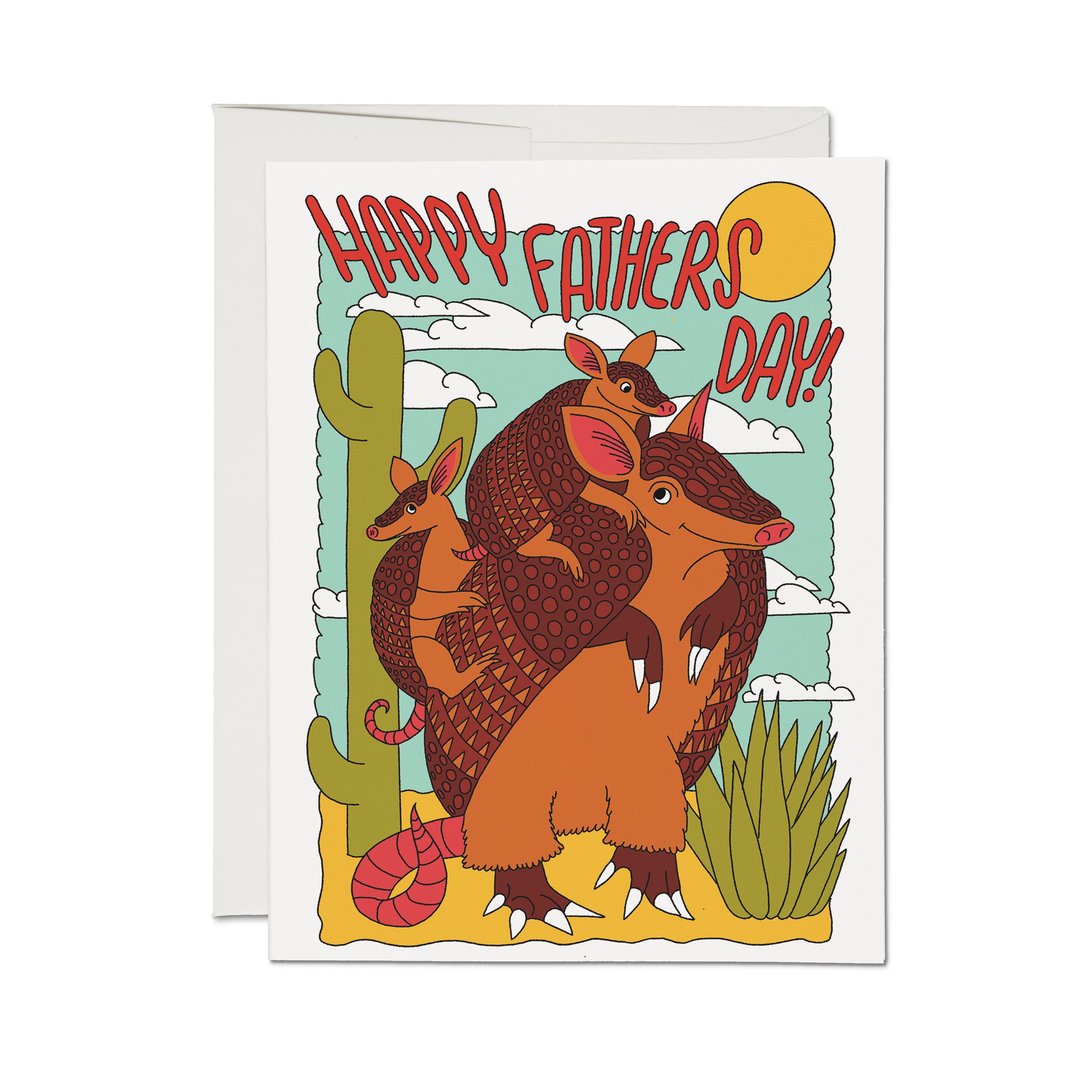 Armadillo Dad greeting card Single