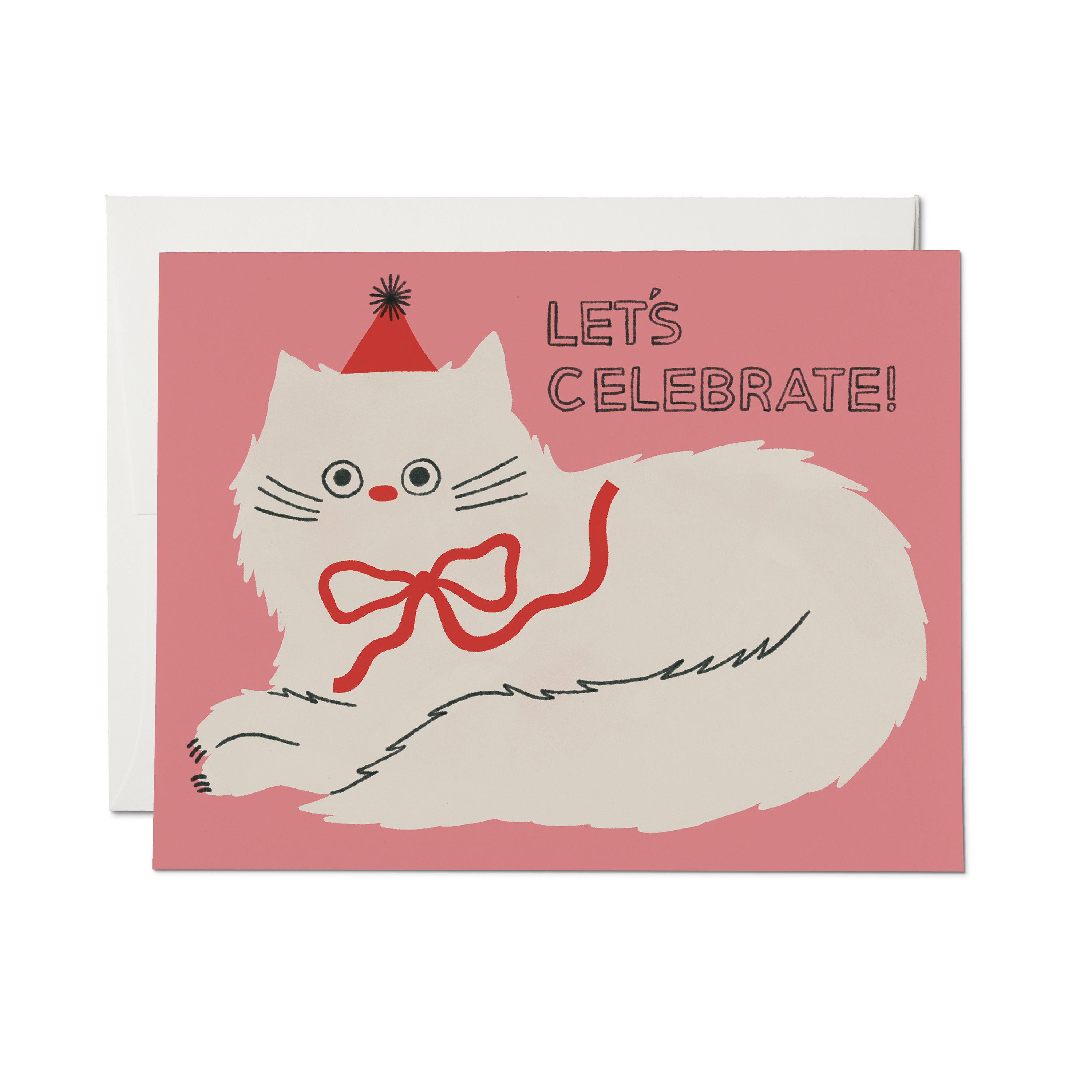 Let's Celebrate Cat greeting card Single
