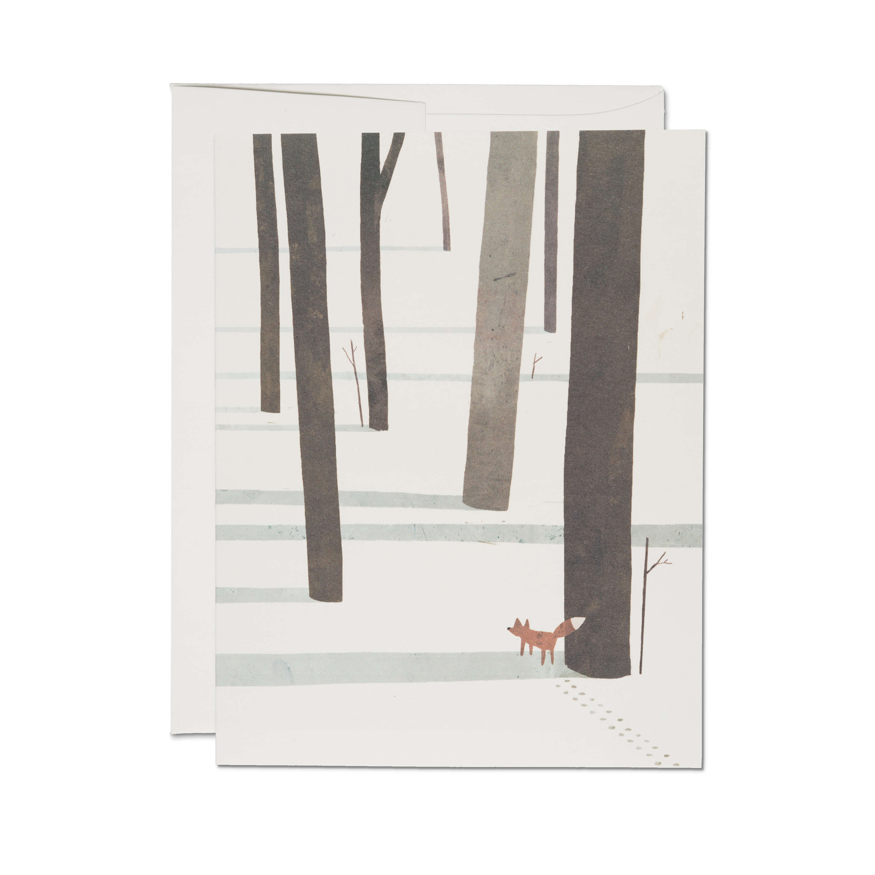 Fox in the Snow greeting card Single