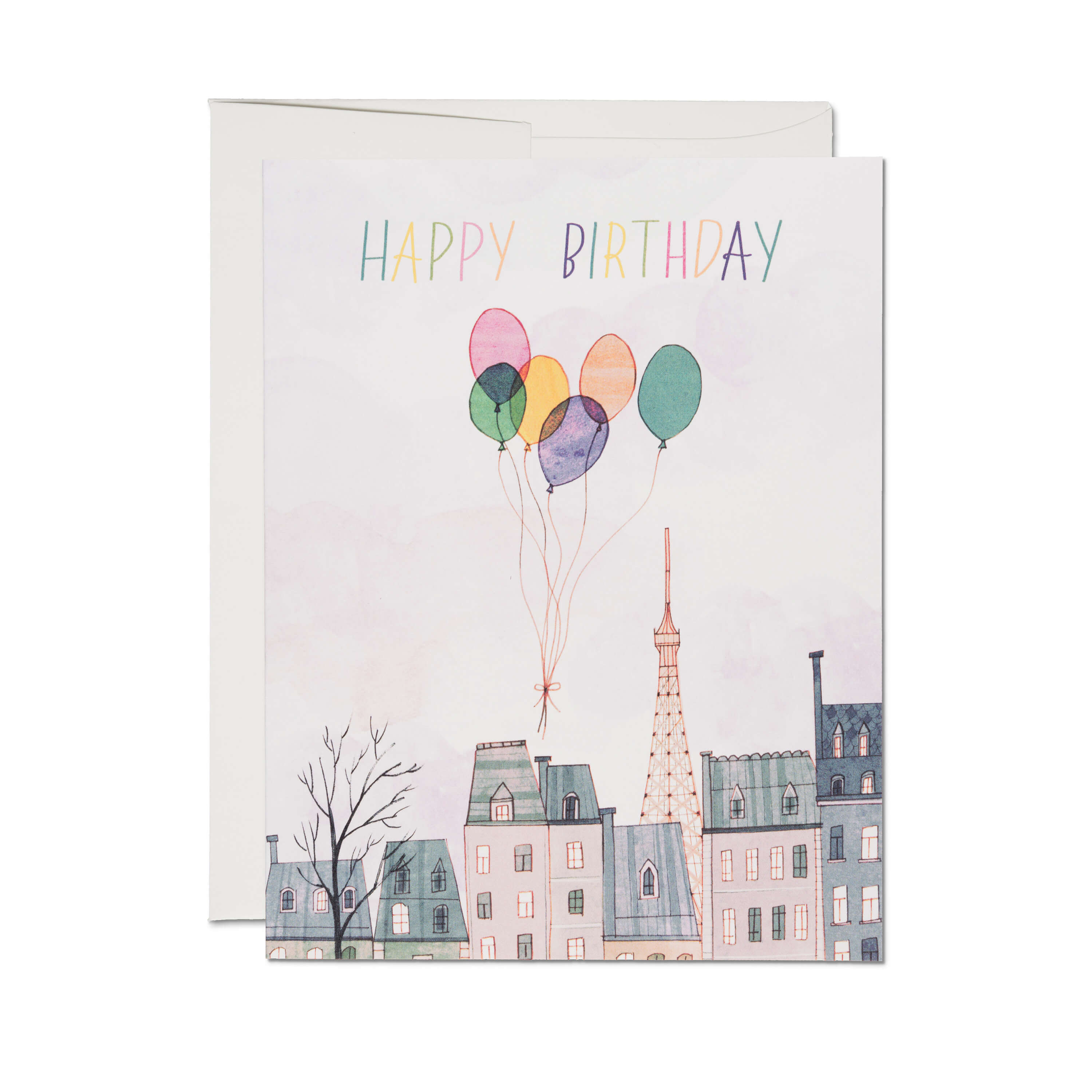 Paris Balloons greeting card SINGLE