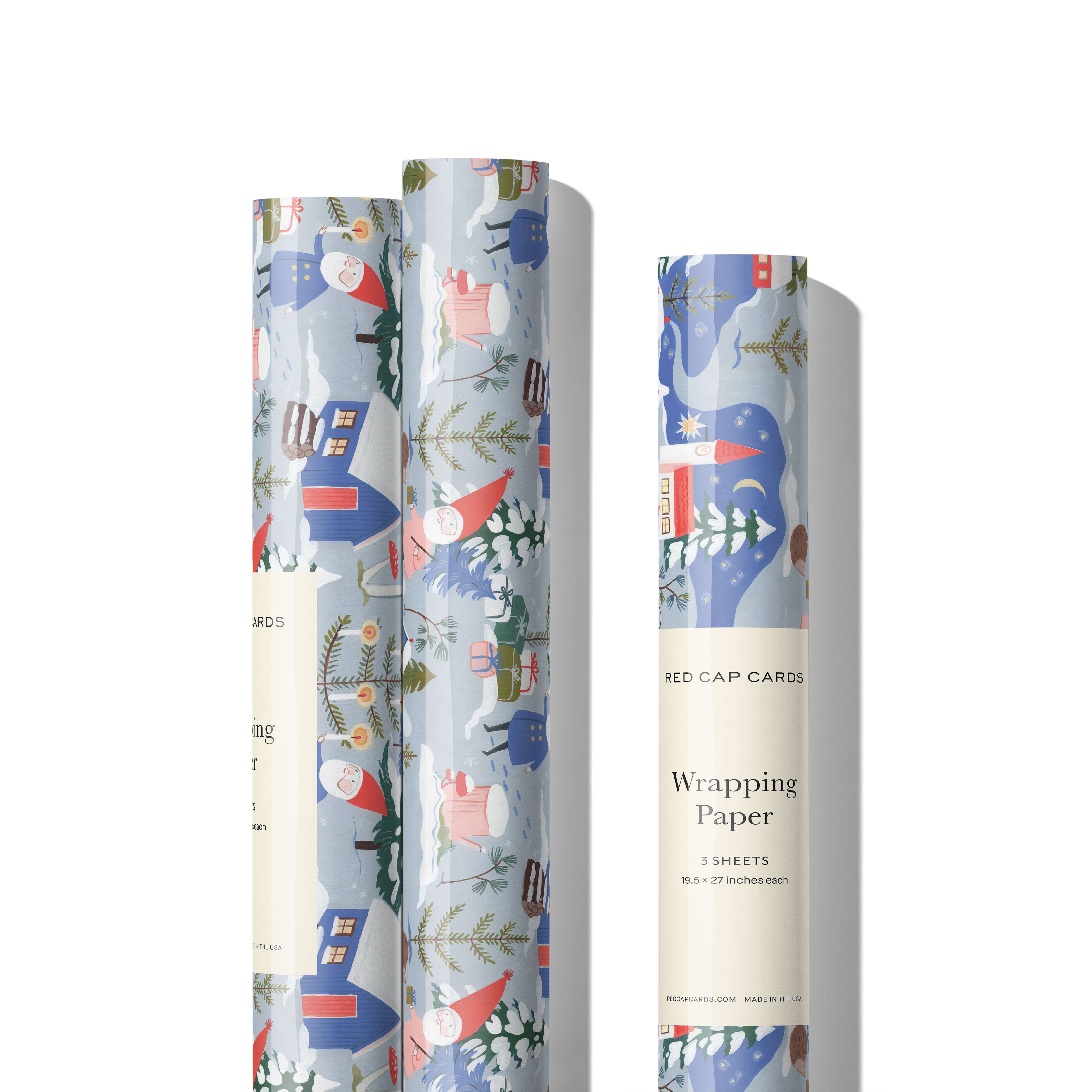 Holiday Gnomes wrapping paper Single