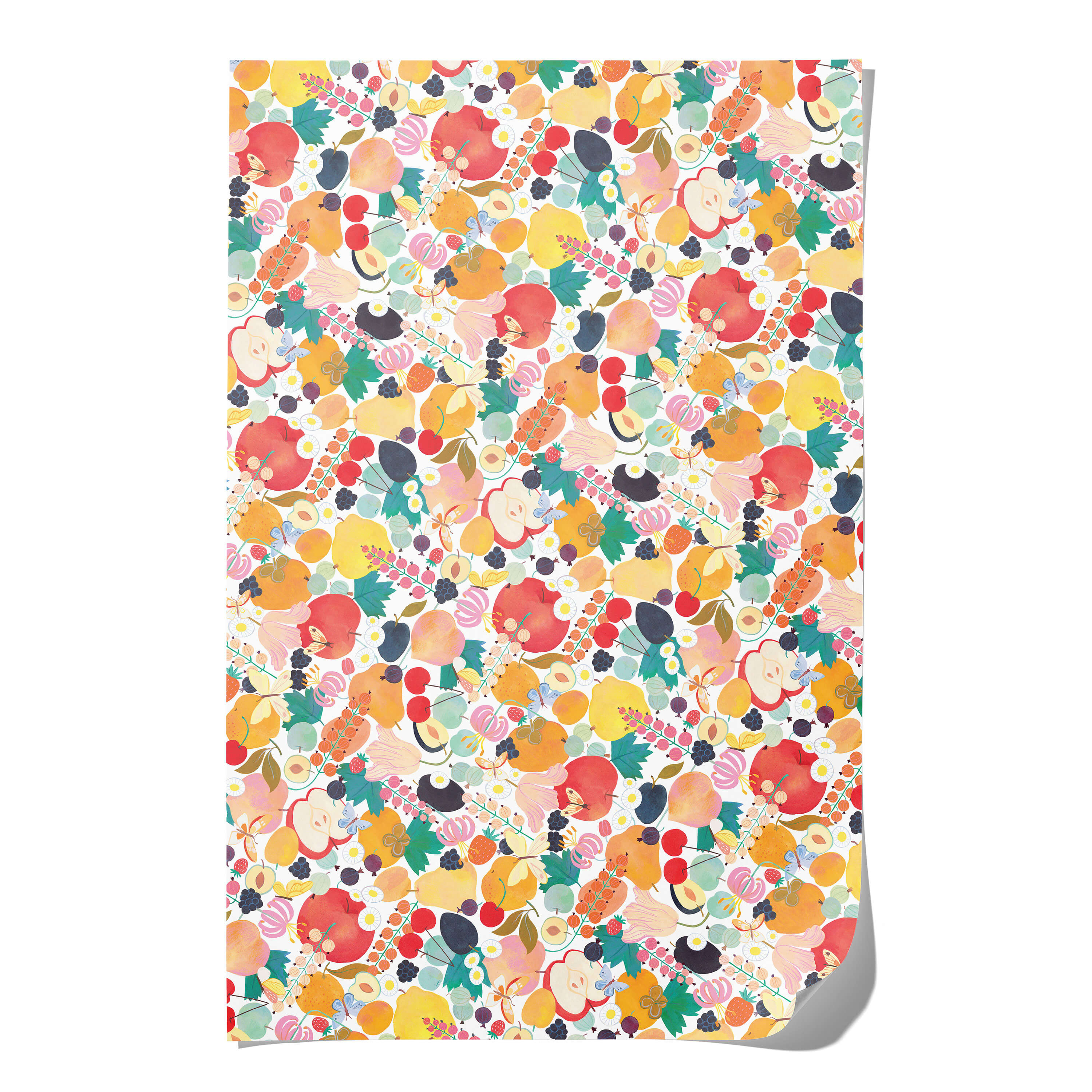 Fruits and Florals wrapping paper Single