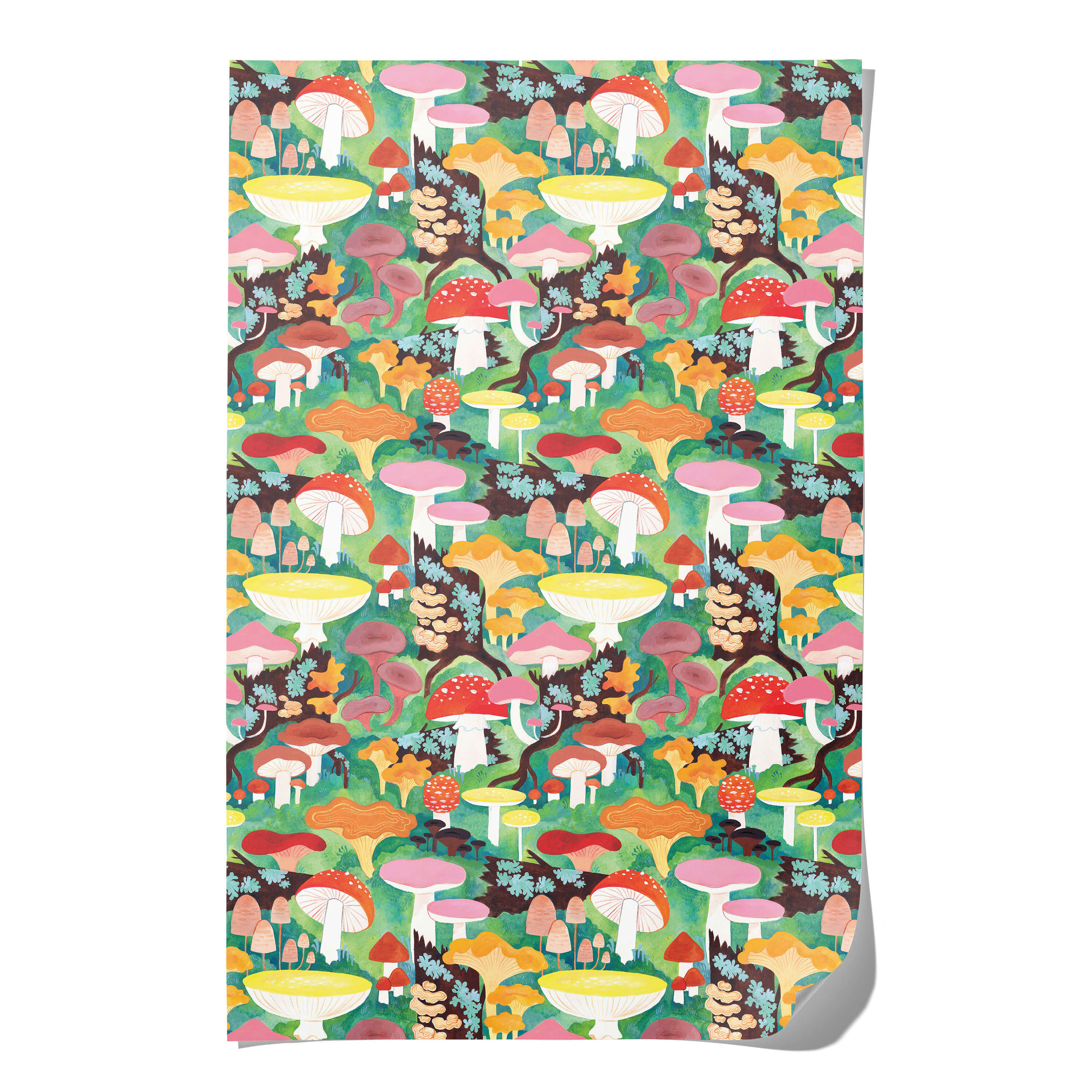 Woodland Mushrooms wrapping paper Single