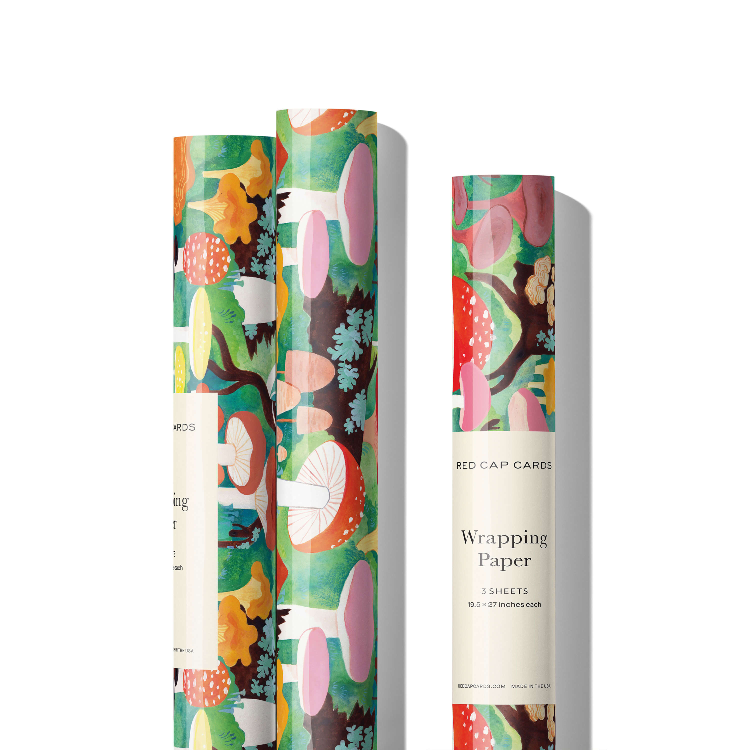 Woodland Mushrooms wrapping paper Single