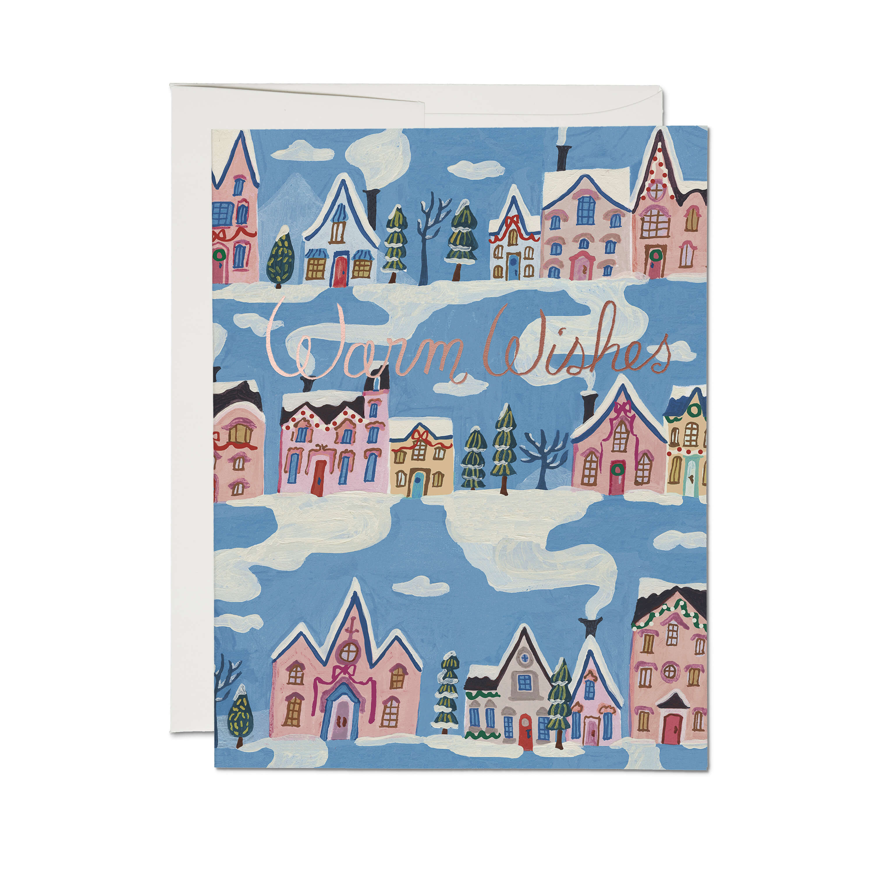 Little Pink Houses greeting card Single