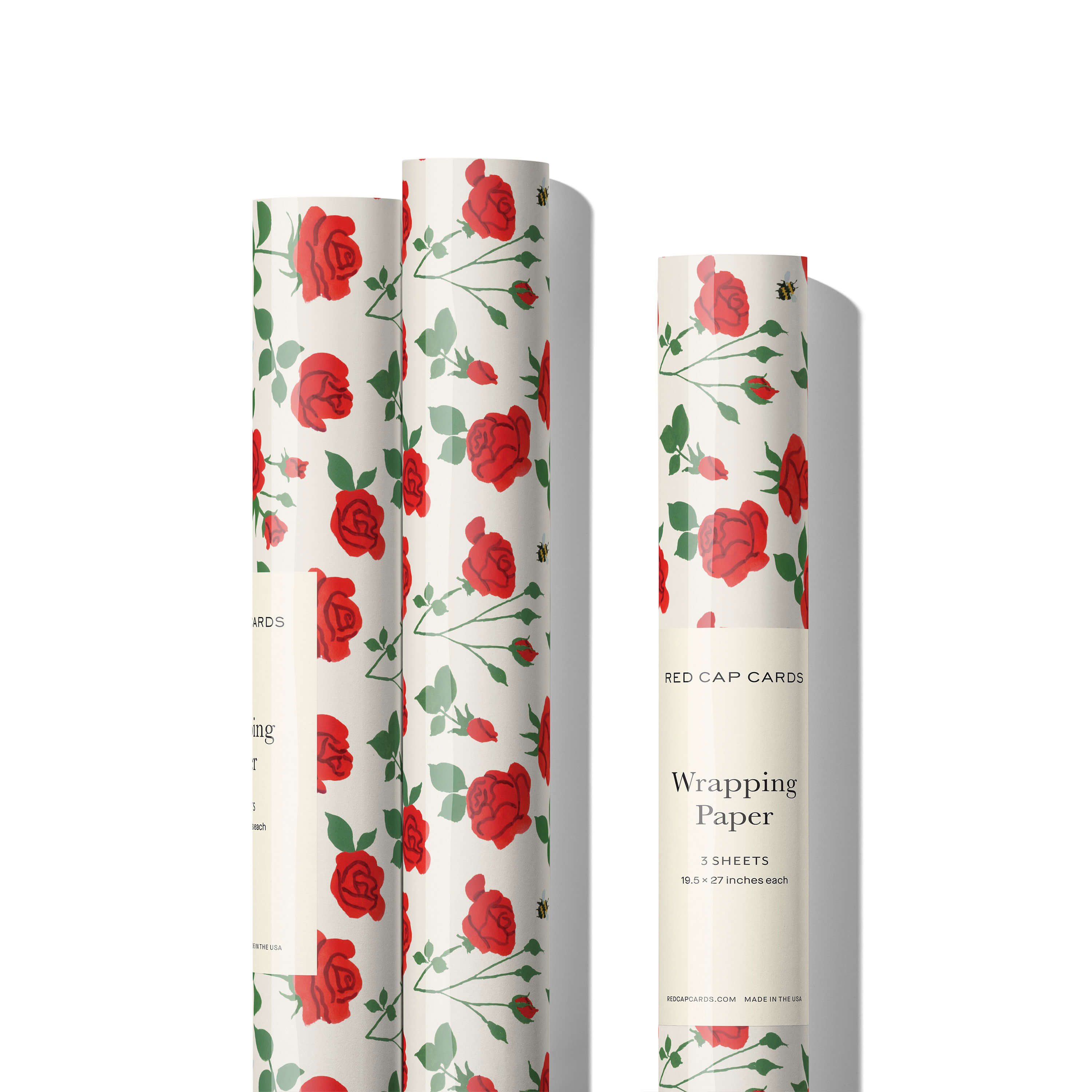 Rose Rapping Paper Design Blooming Roses wrapping paper – Red Cap Cards