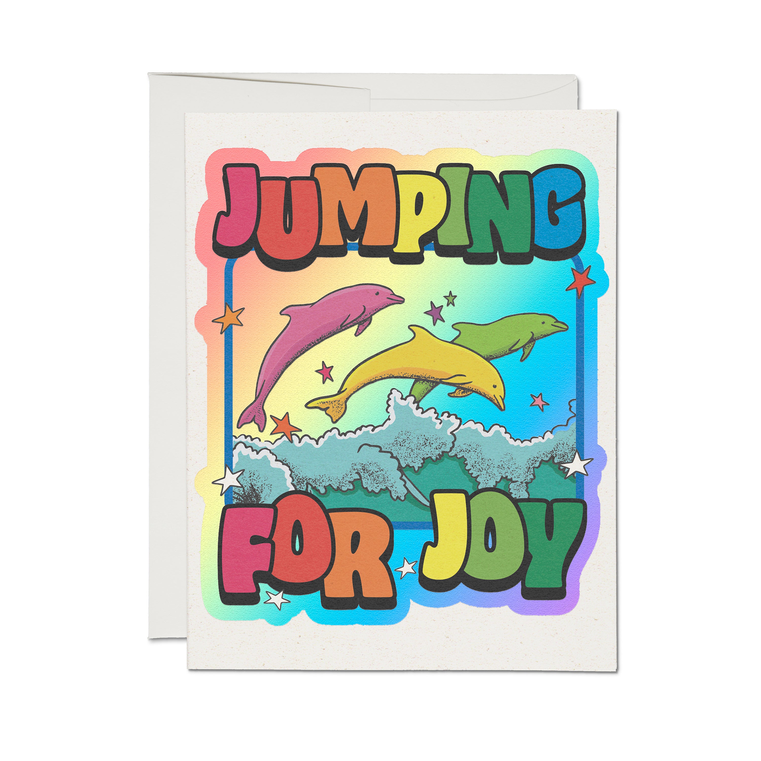 Jumping Dolphins greeting card Single