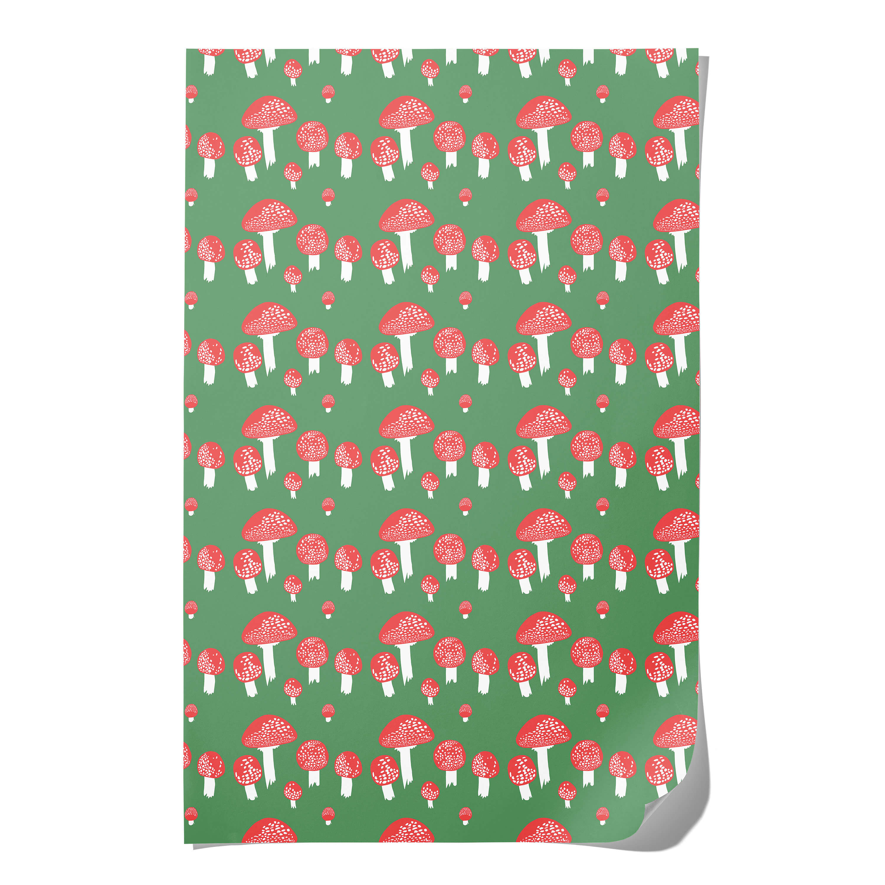 Festive Mushrooms wrapping paper Single