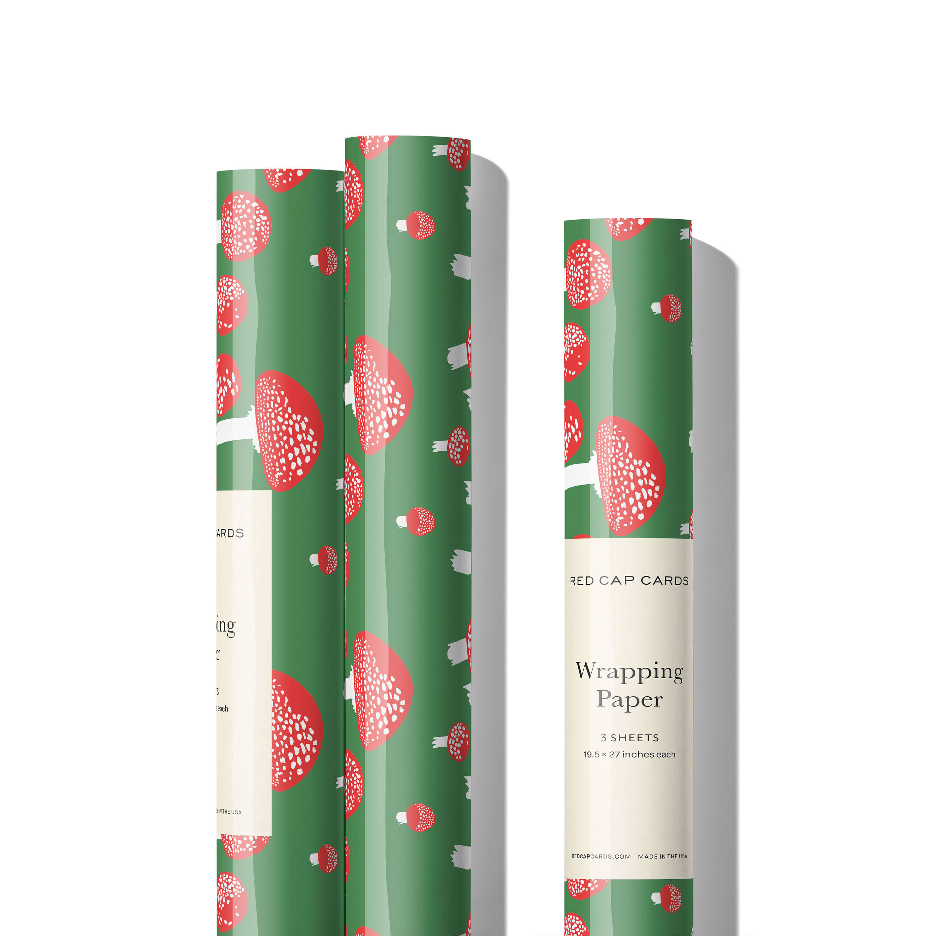 Festive Mushrooms wrapping paper Single