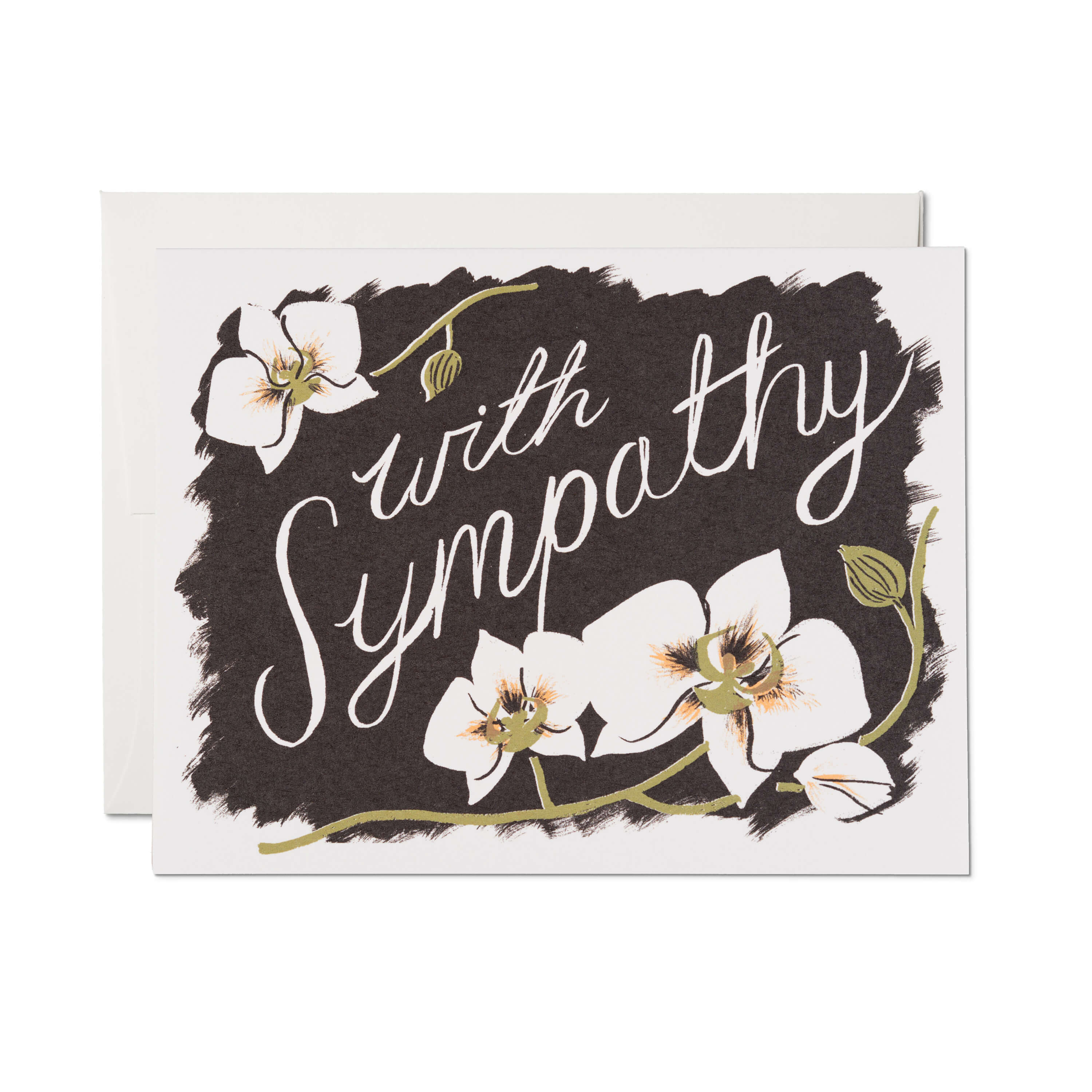Sympathy Orchids greeting card Single
