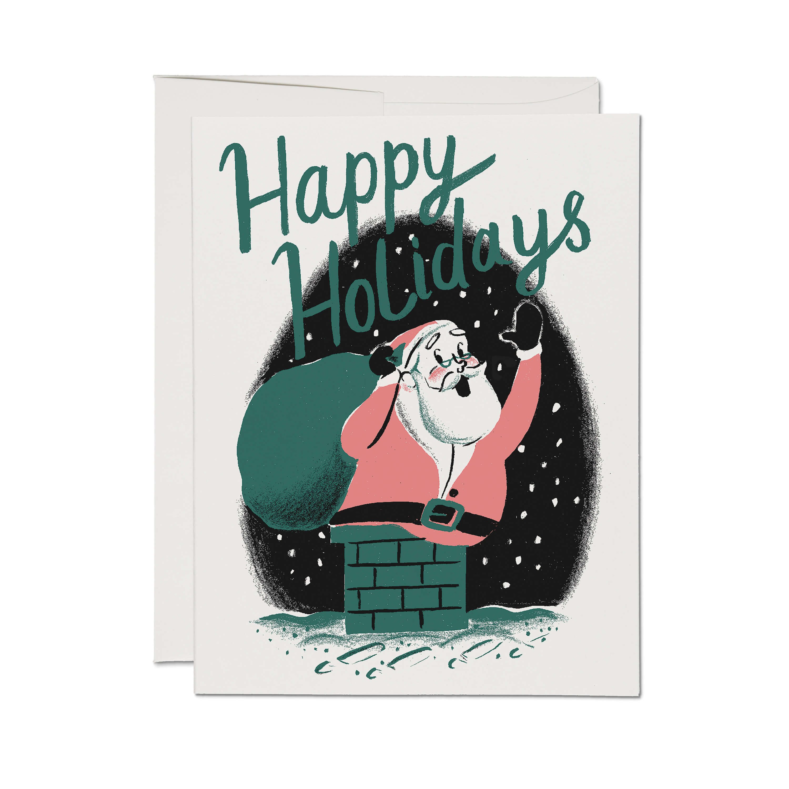 Santa Chimney greeting card Single