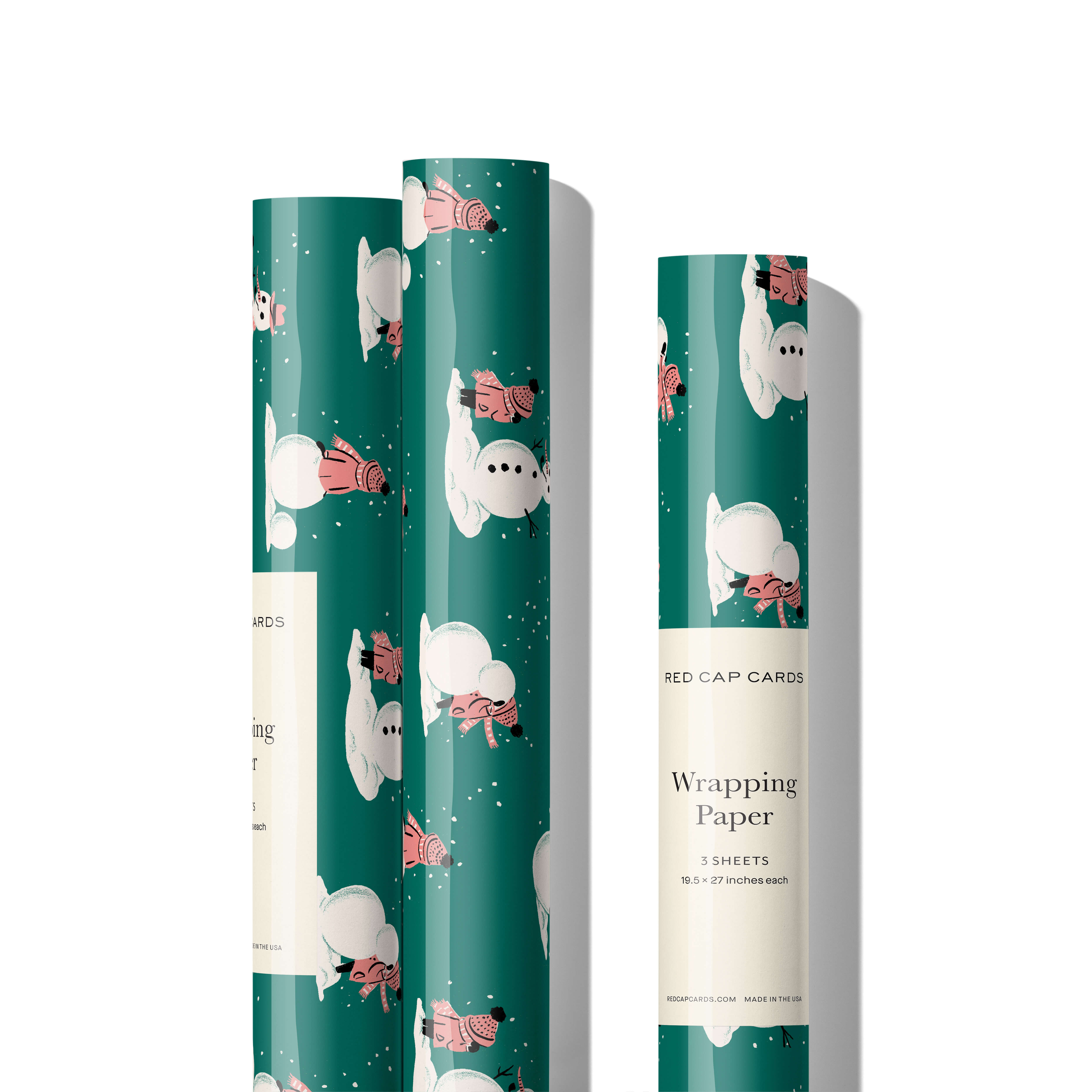 Building Snowman wrapping paper Single