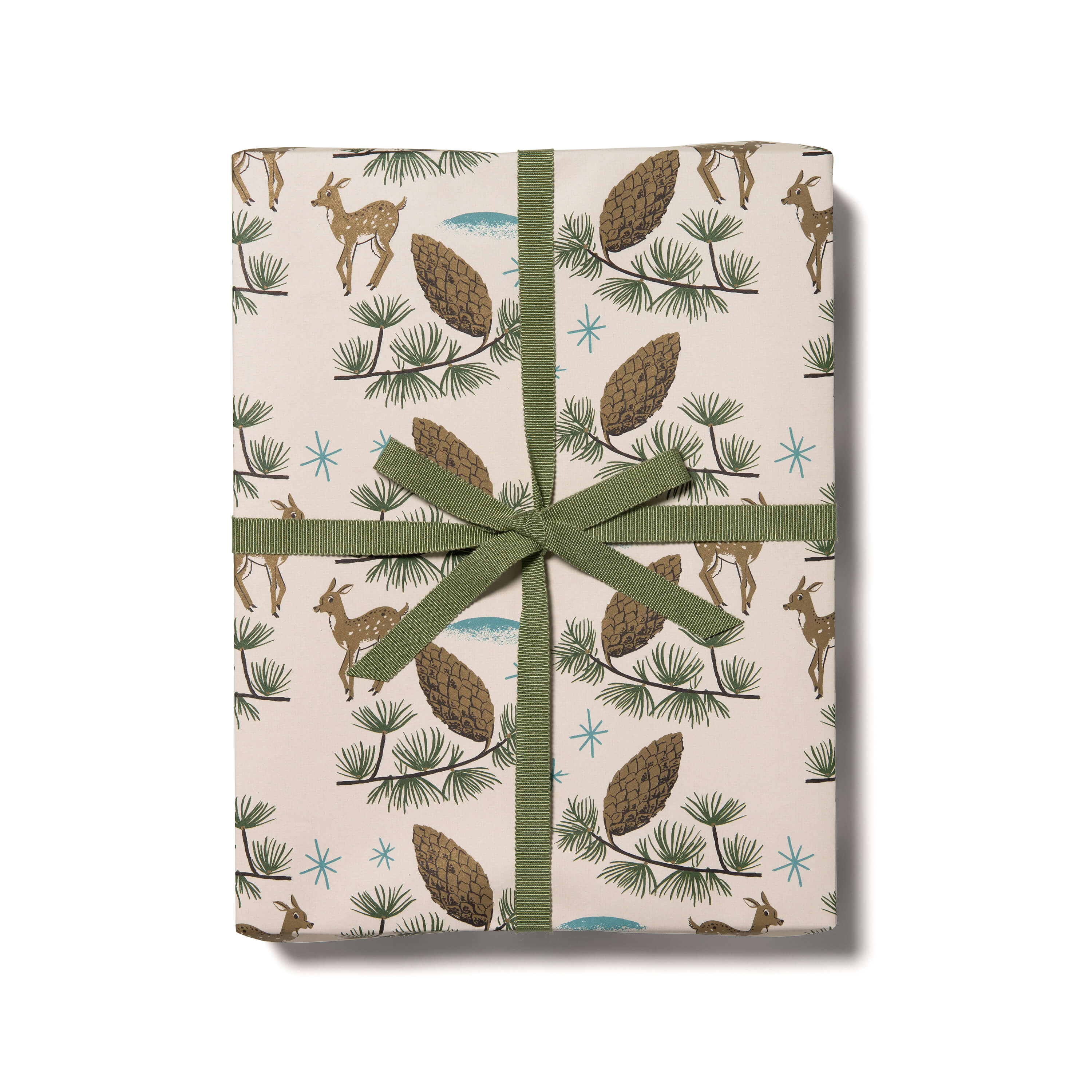 Deer and Pine Cones wrapping paper Single