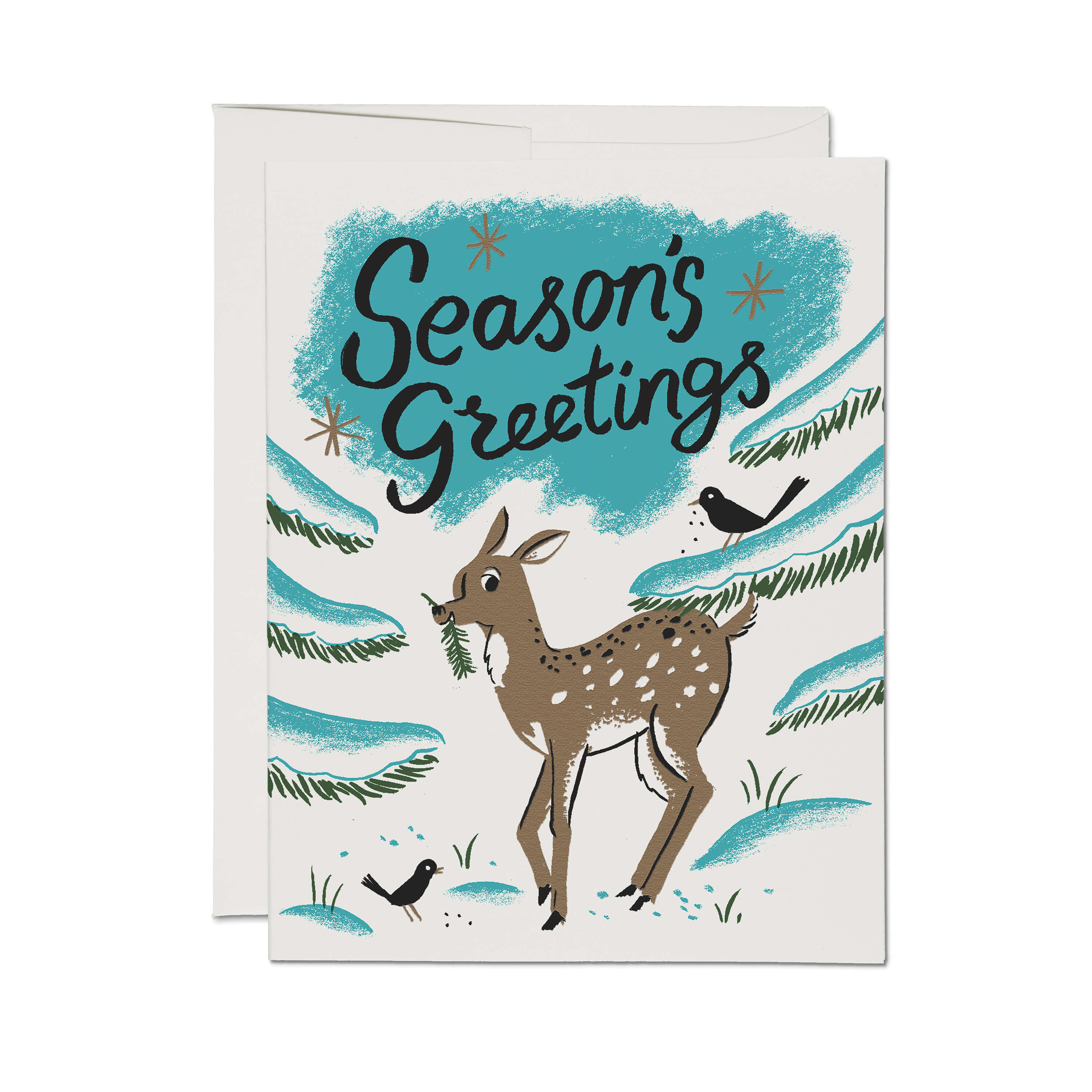 Winter Deer greeting card Single