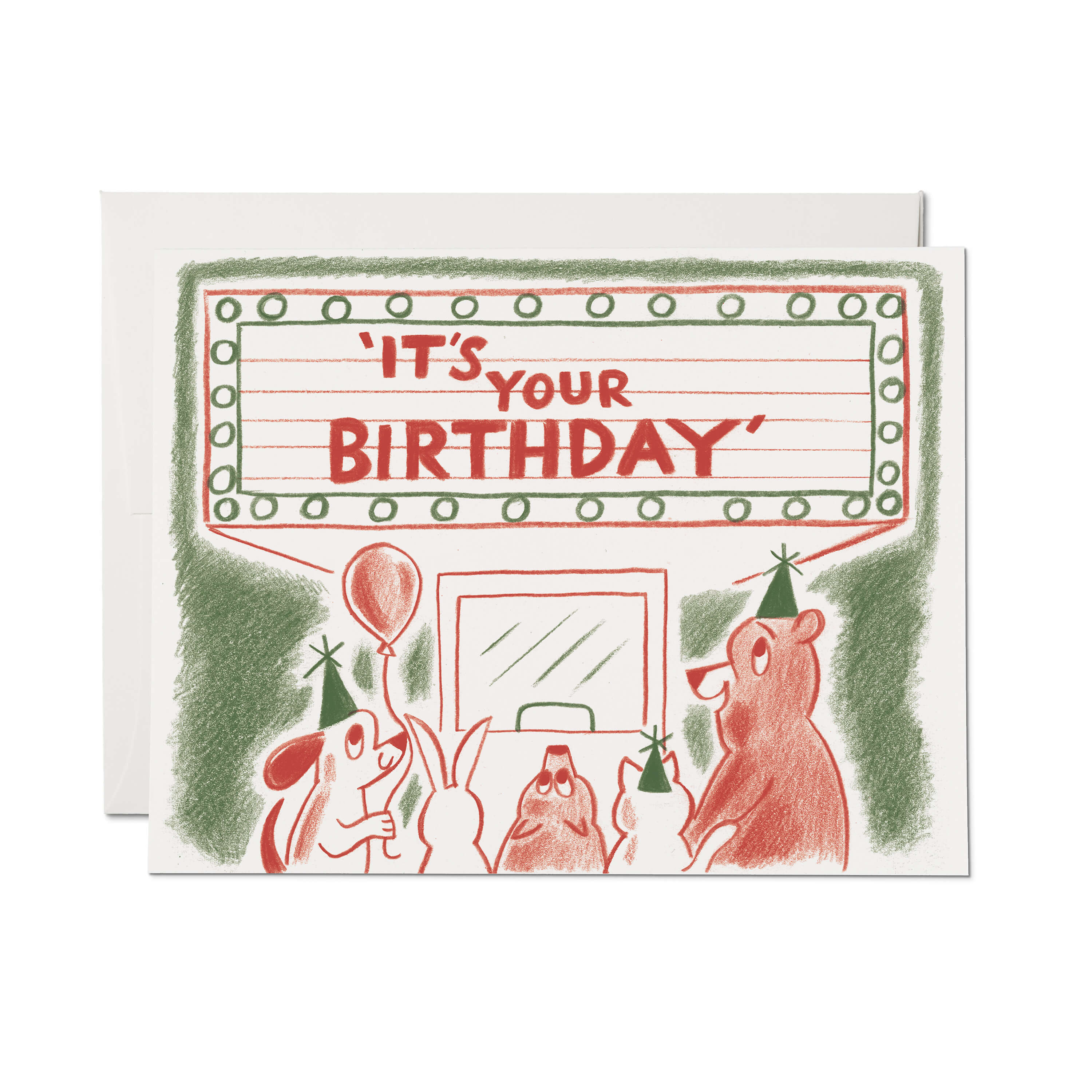 Birthday Marquee greeting card Single