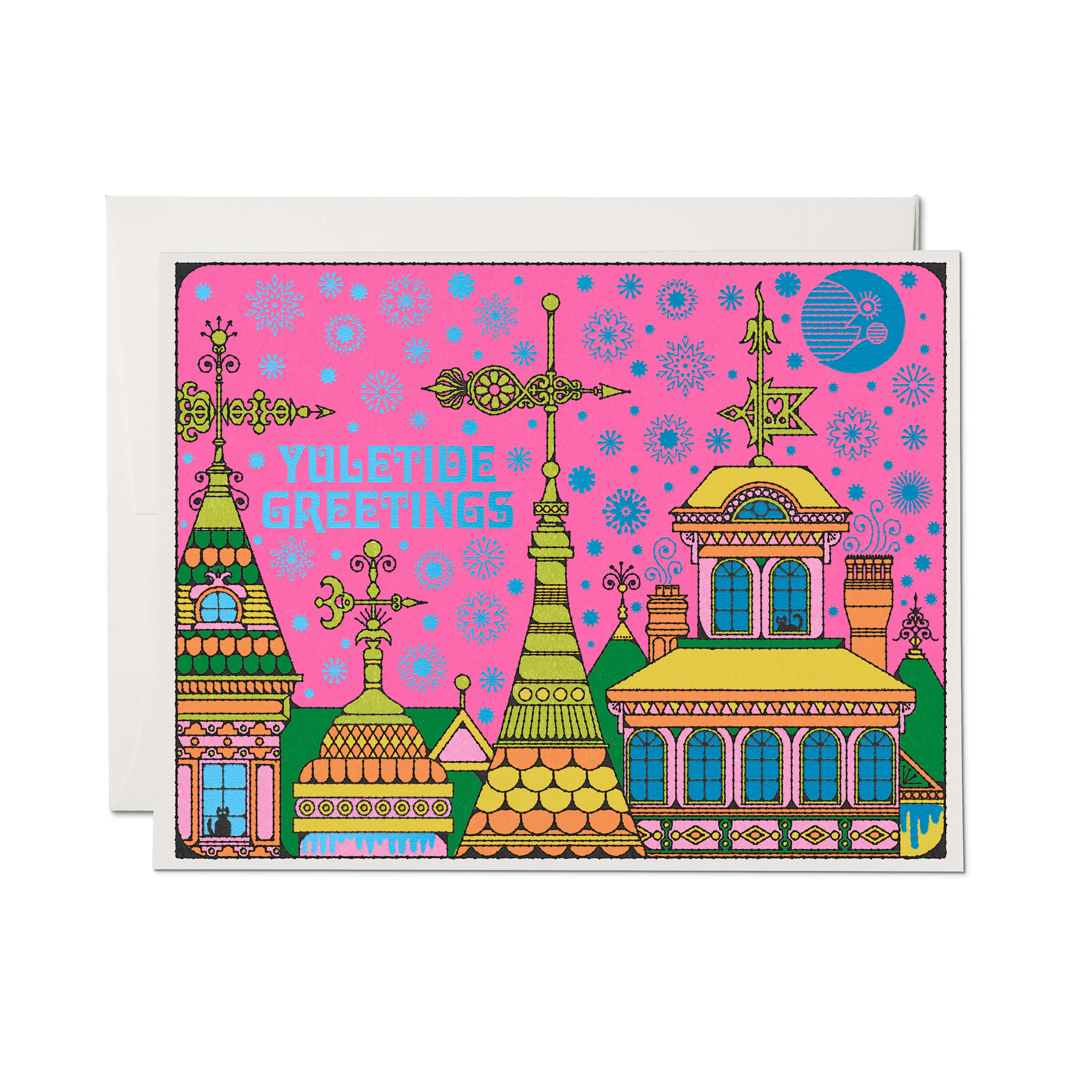 Rooftops greeting card Single