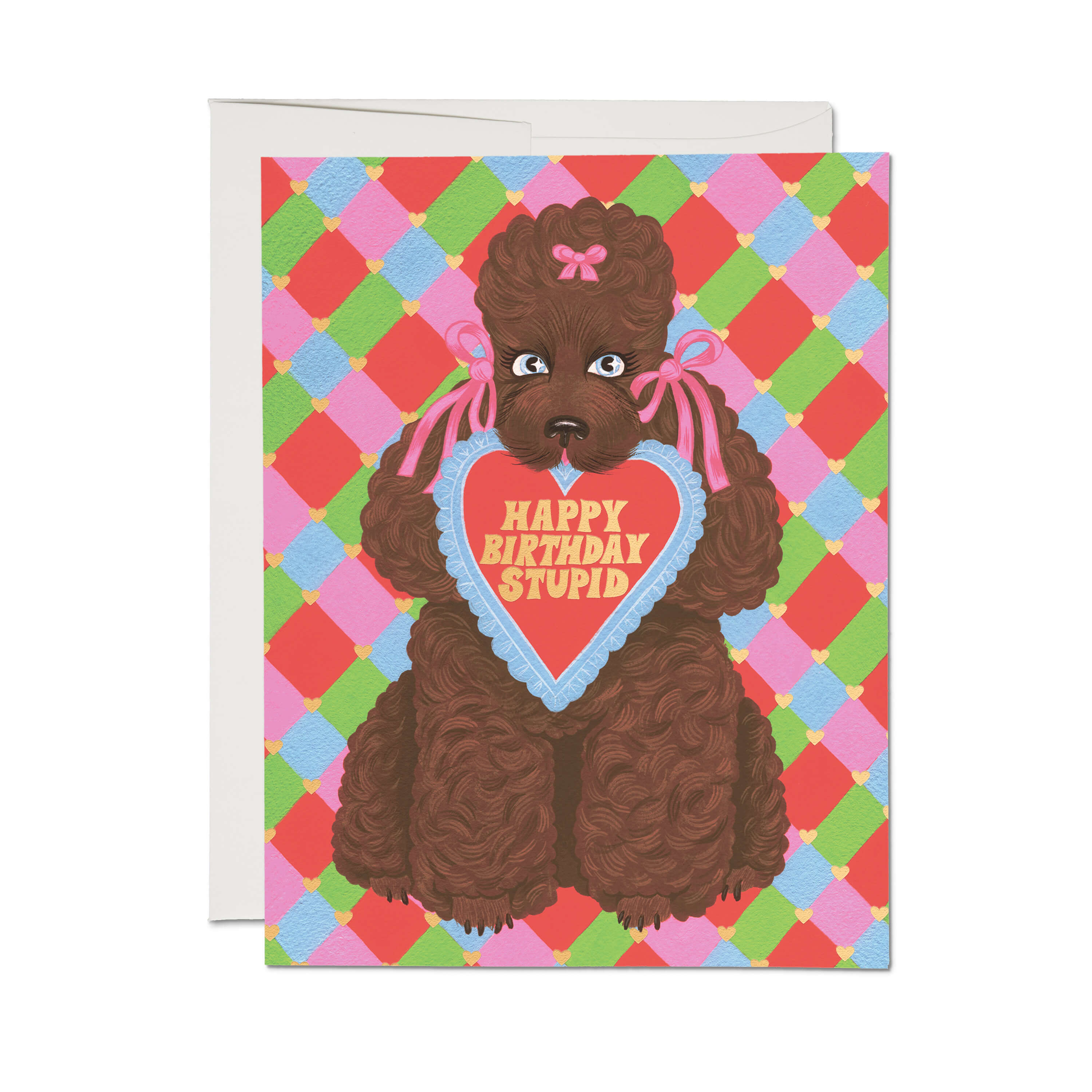 Birthday Poodle greeting card Single