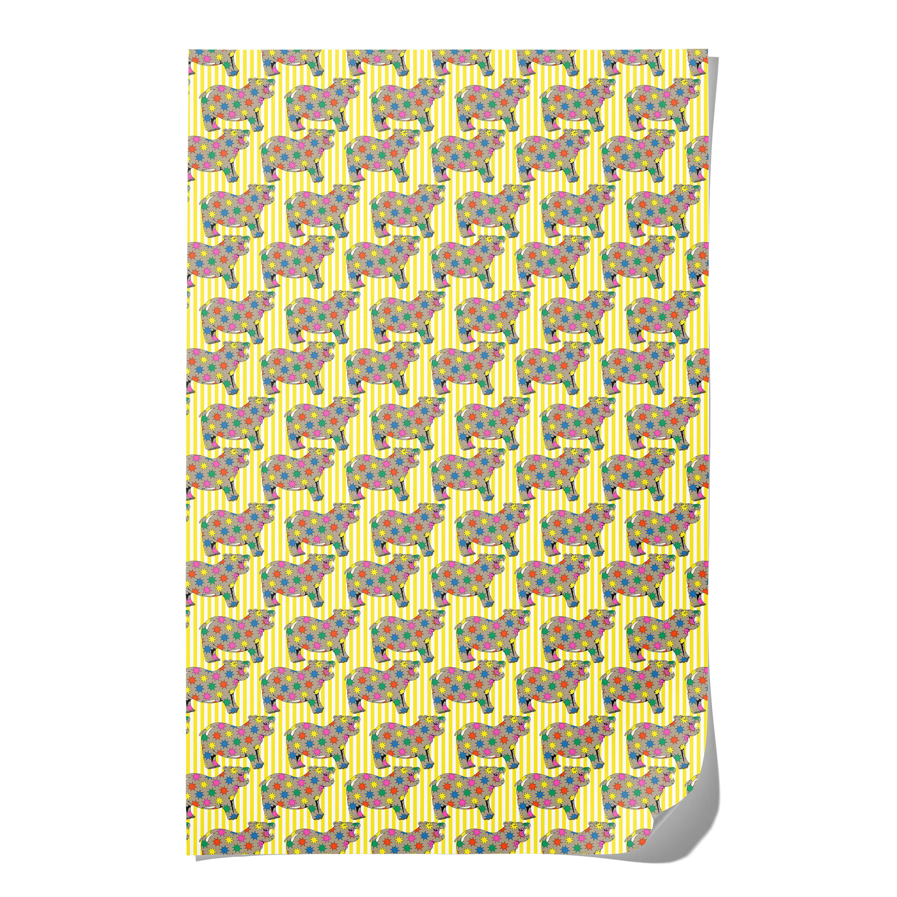 Star Hippos wrapping paper Single