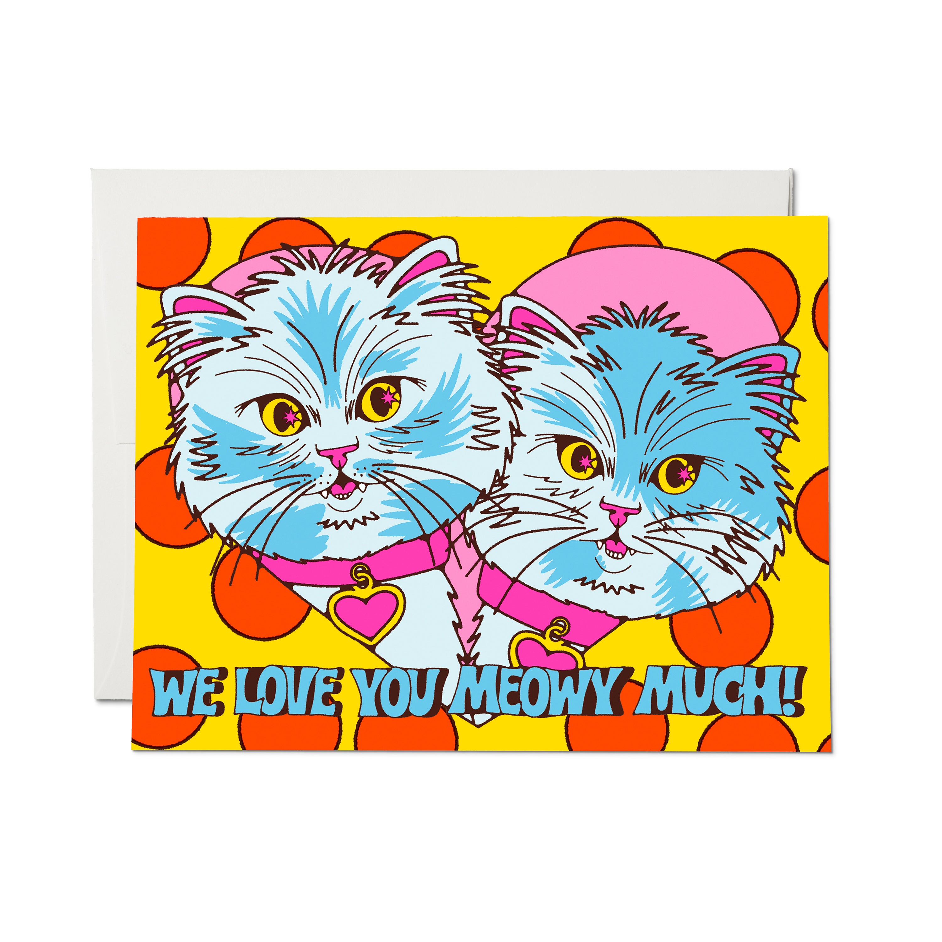 Meowy Much greeting card Single