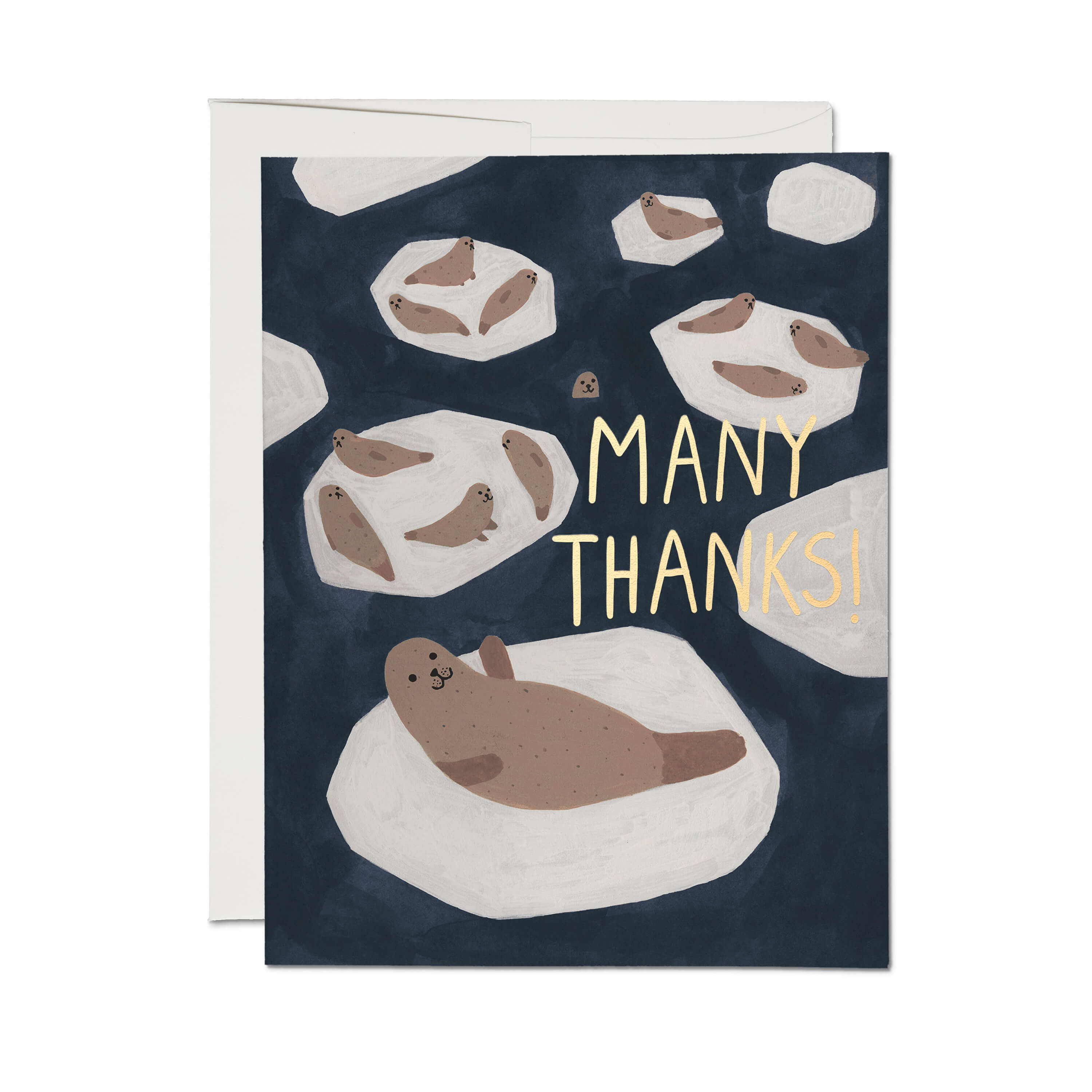 Many Thanks Seal greeting card Single