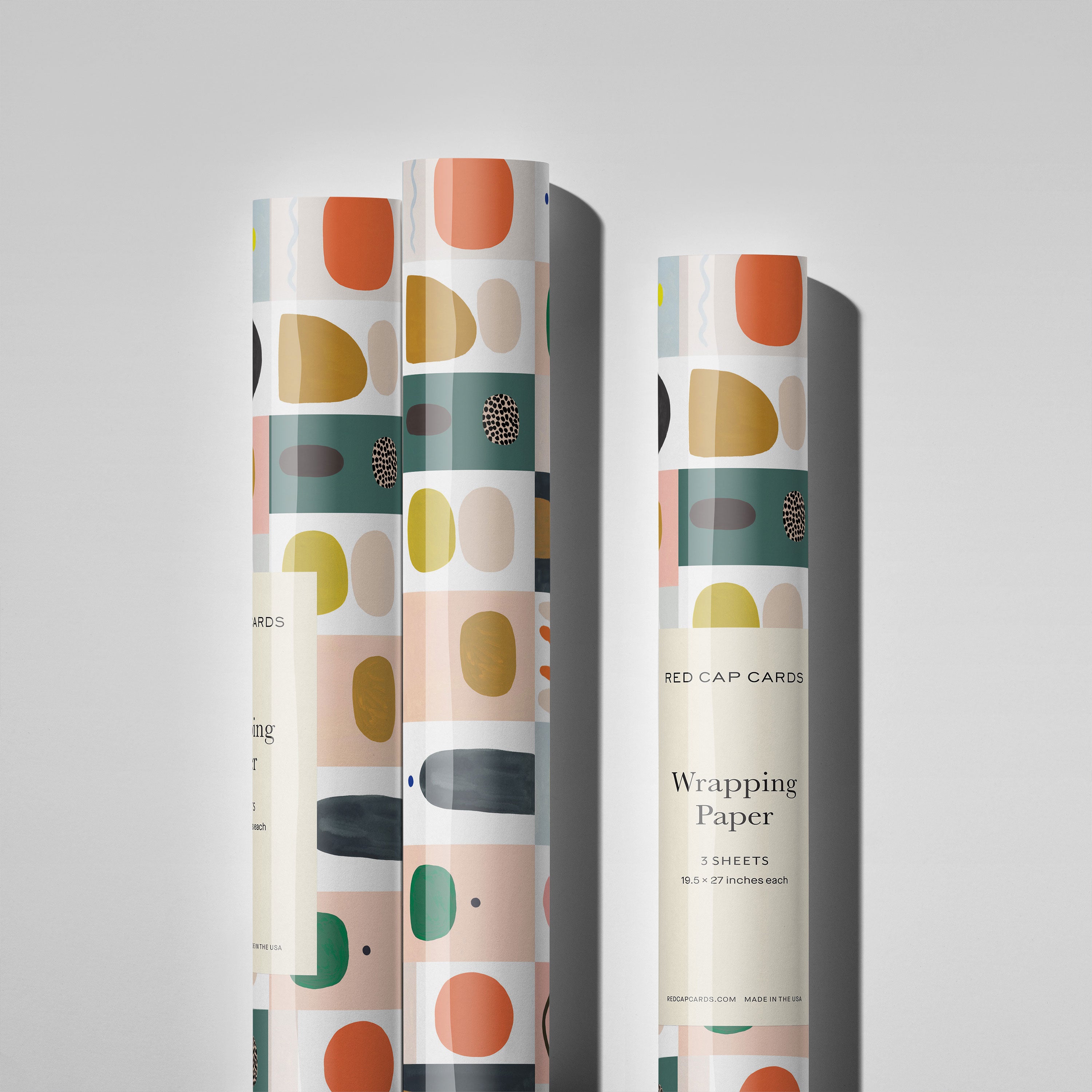 Color Block wrapping paper – Red Cap Cards