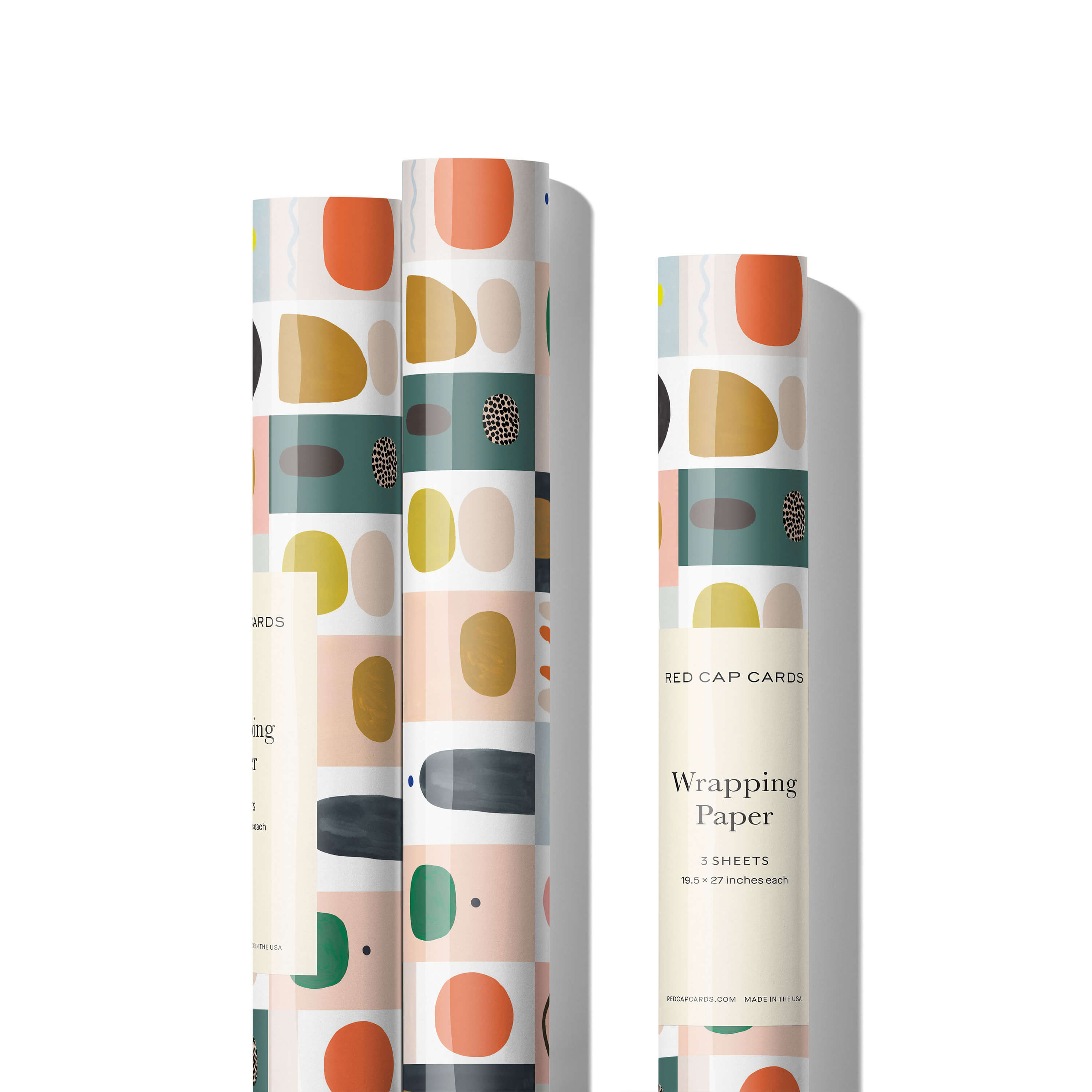 Color Block wrapping paper – Red Cap Cards