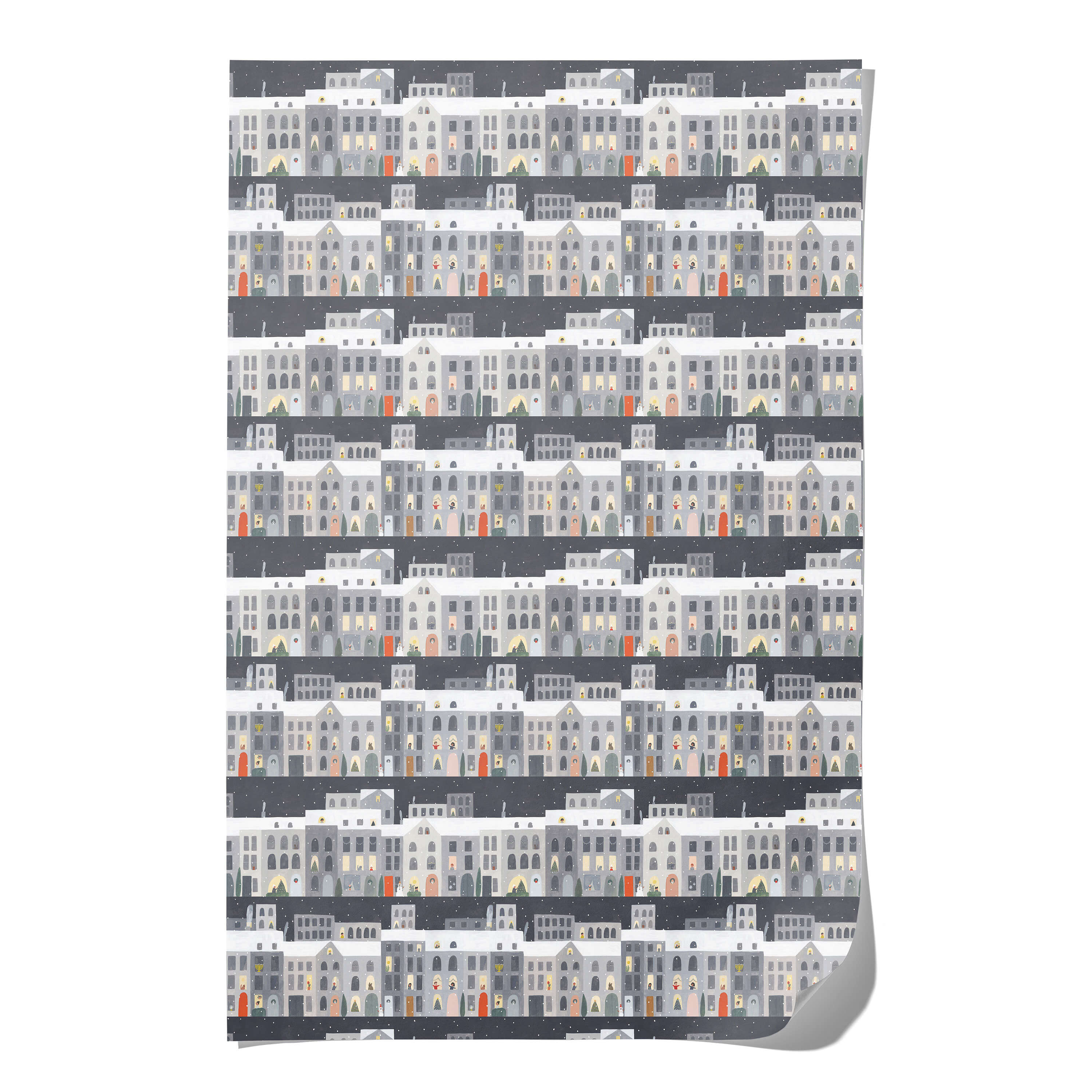 City Snow wrapping paper Single