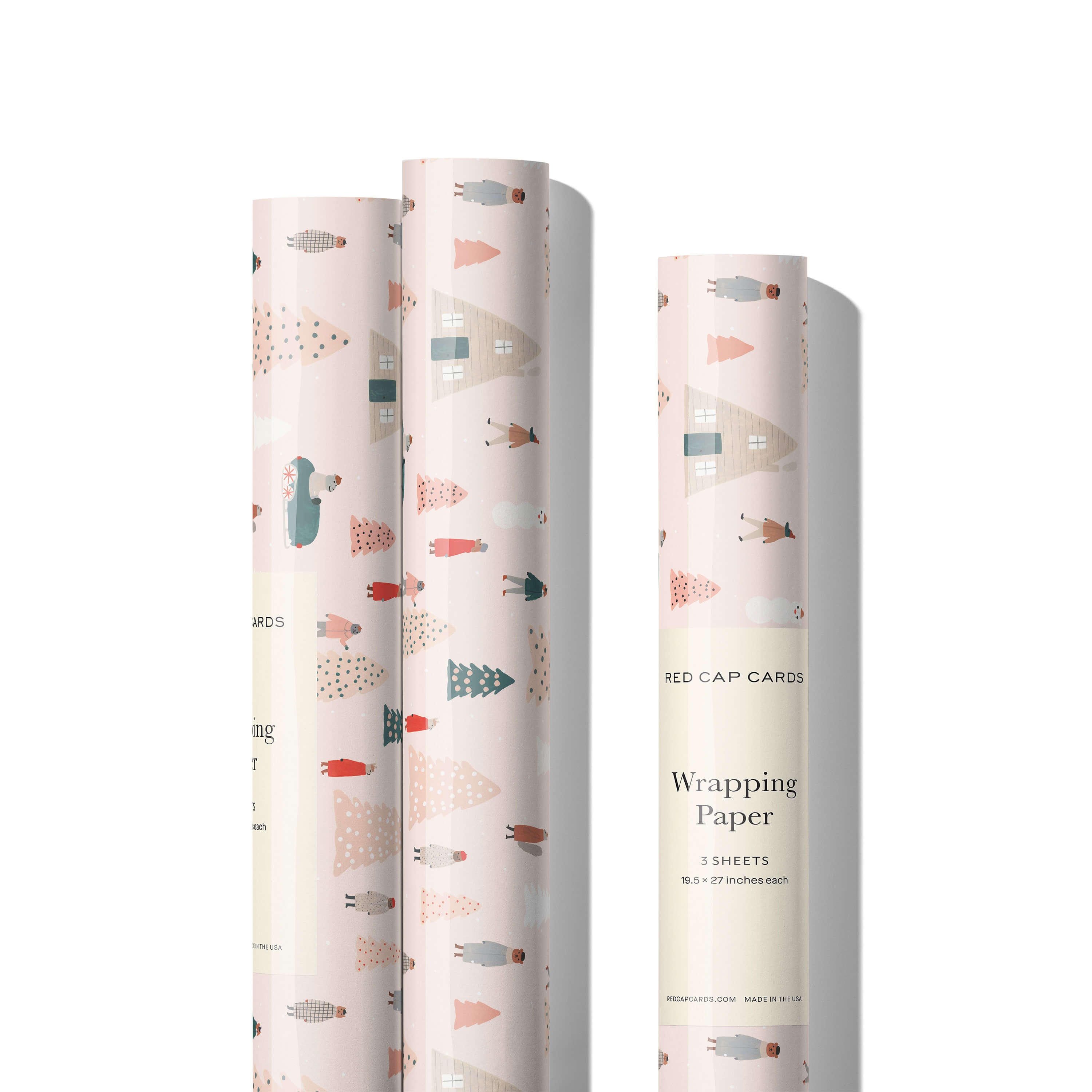 Pink Trees wrapping paper Single