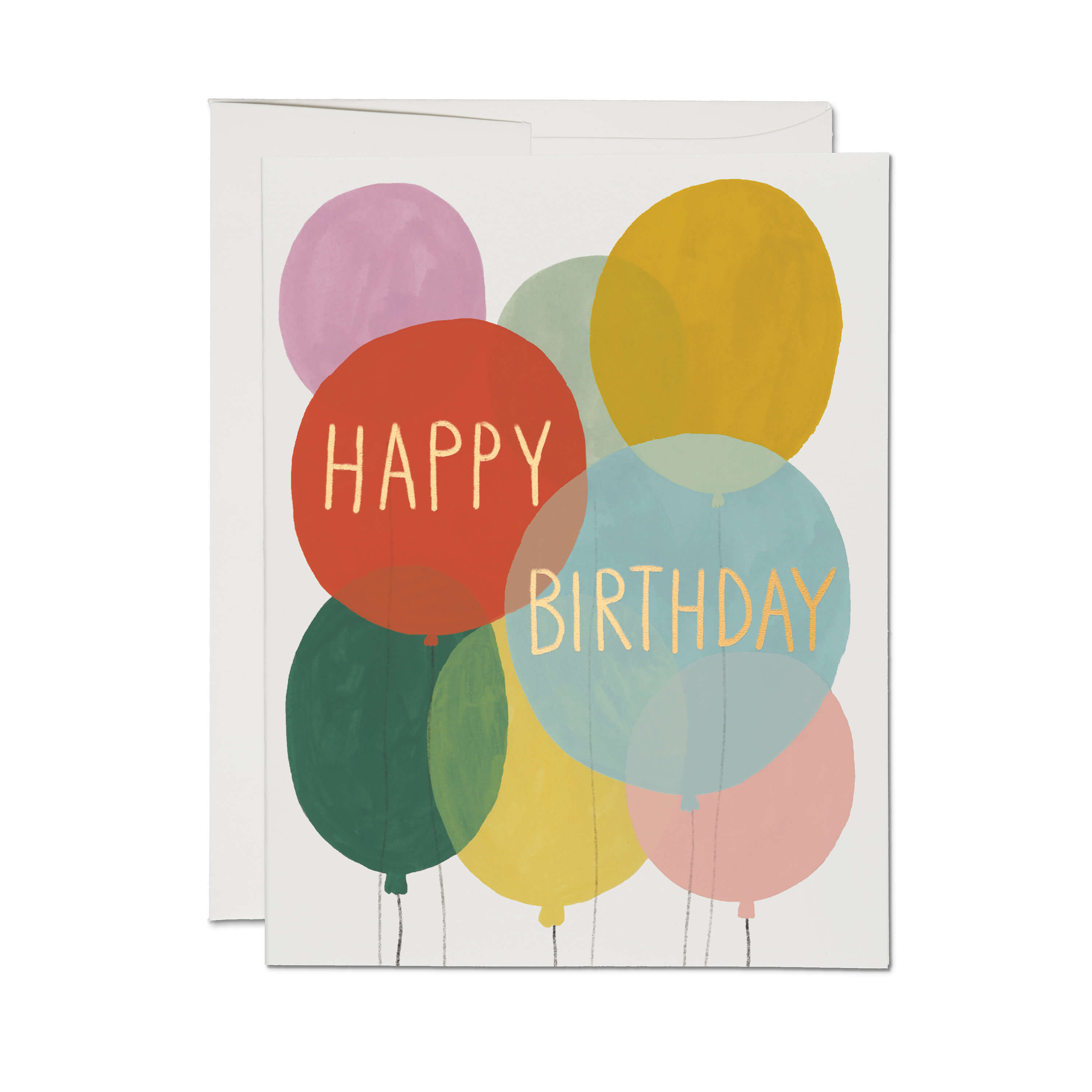 Birthday Balloons greeting card Single