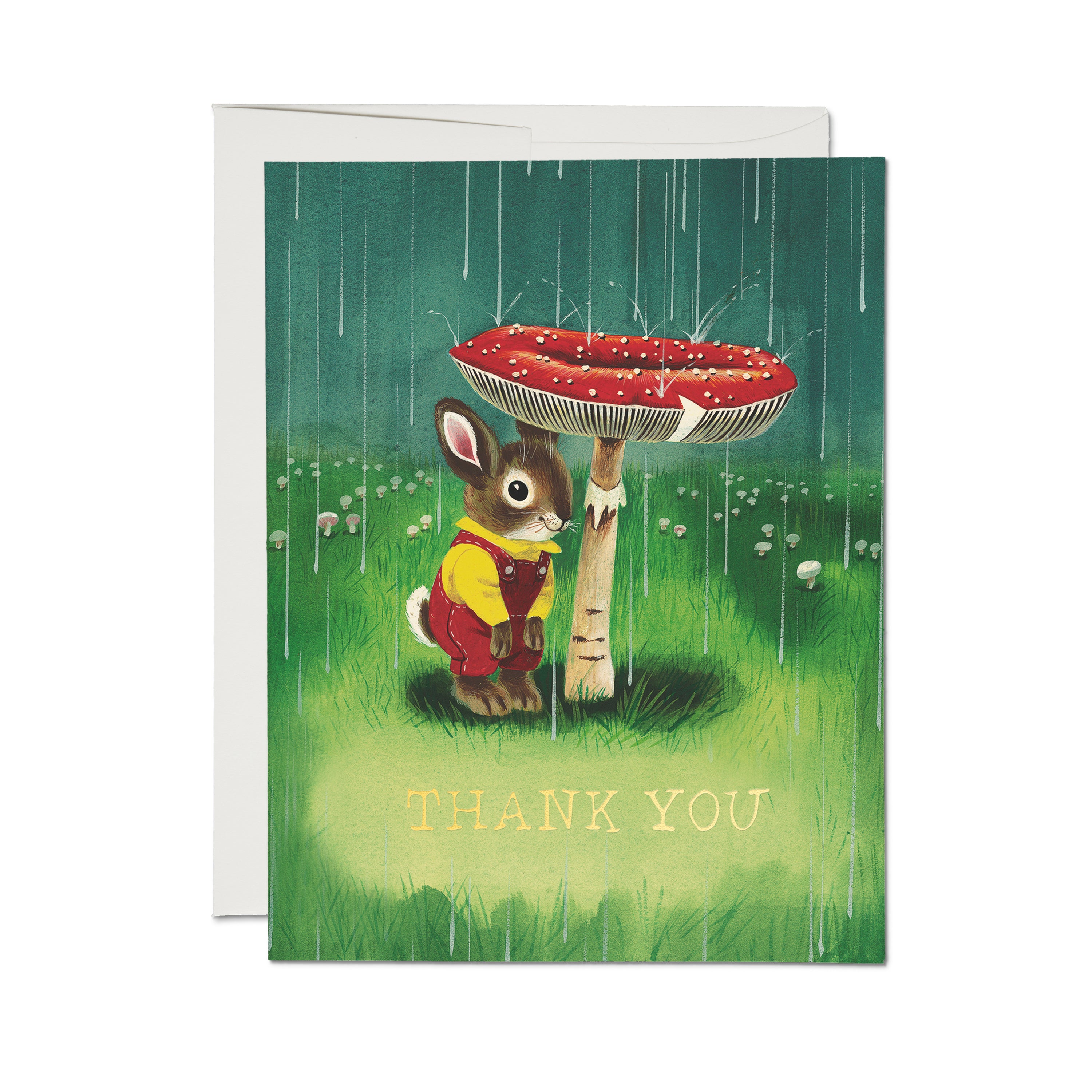 Bunny and Mushroom greeting card Single