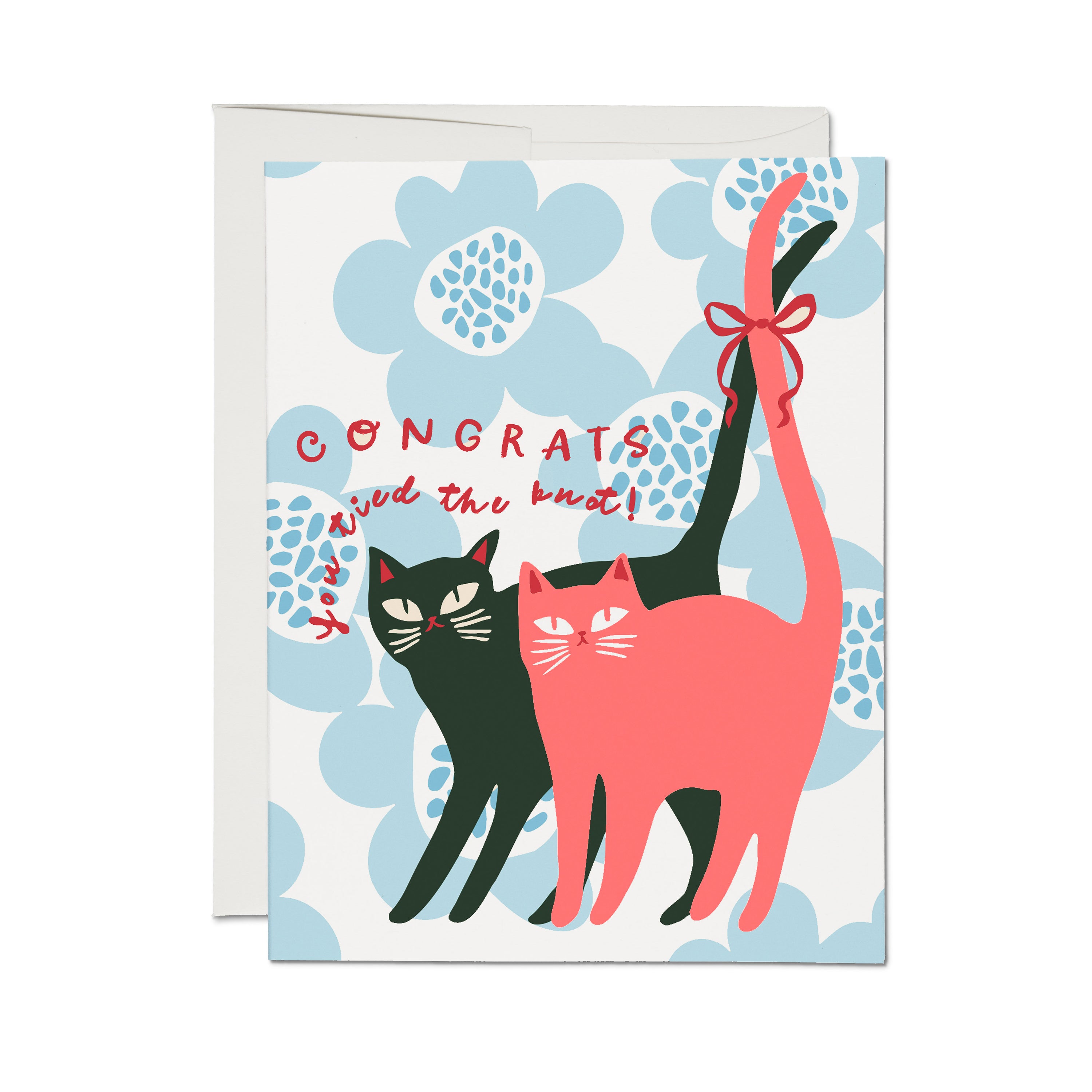 Tied Knot Cats greeting card Single