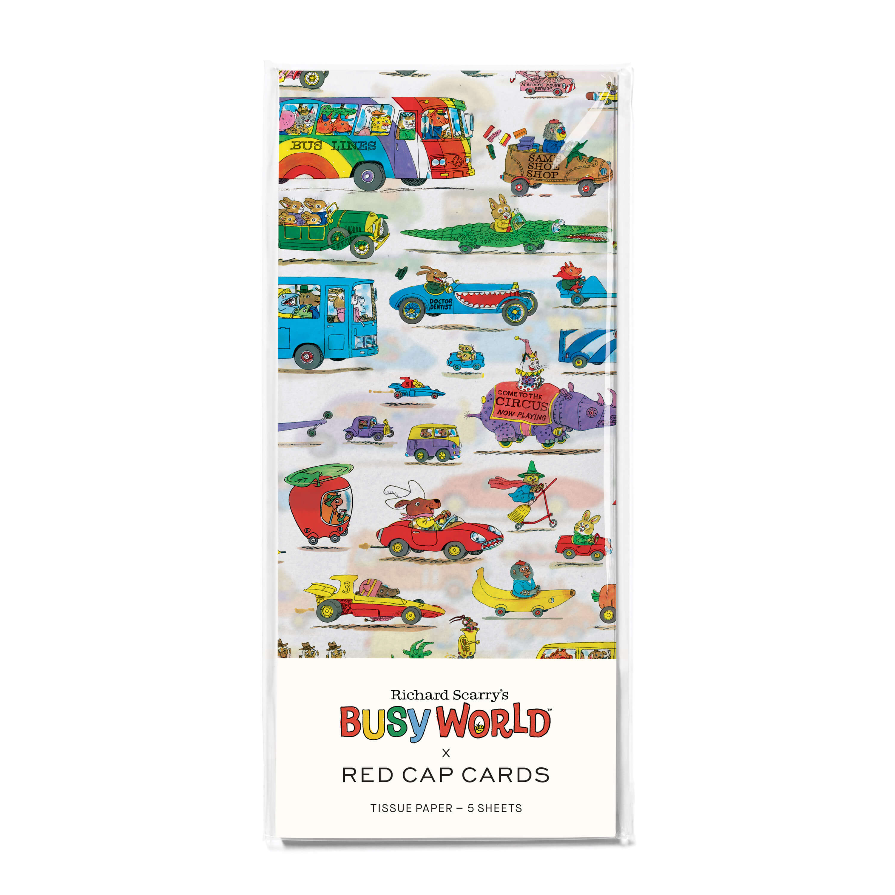 Busytown Cars tissue paper 5 Sheets